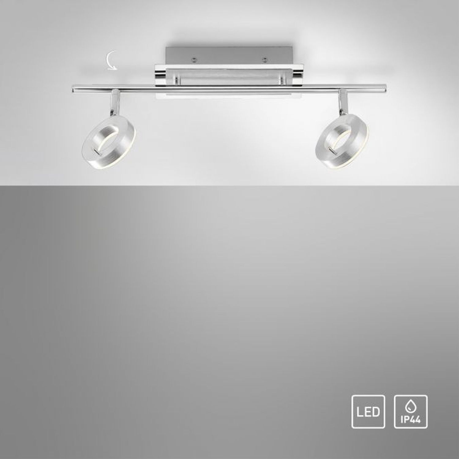 Spot de plafond LED flexible en aluminium IP44 L:50,5 cm Beleuchtung, Deckenleuchte