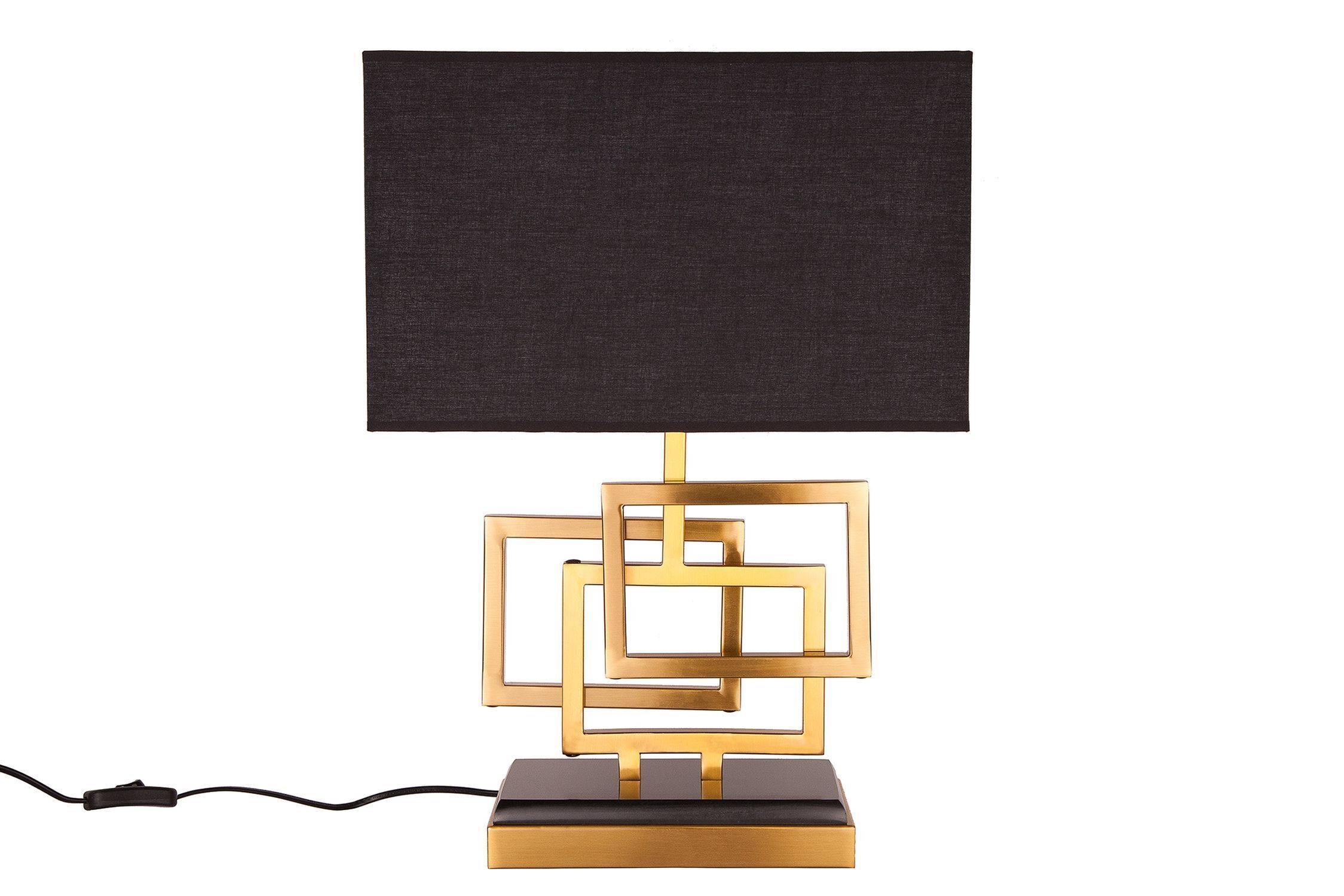 Lampe de table confortable noir or tissu anti-éblouissement E27