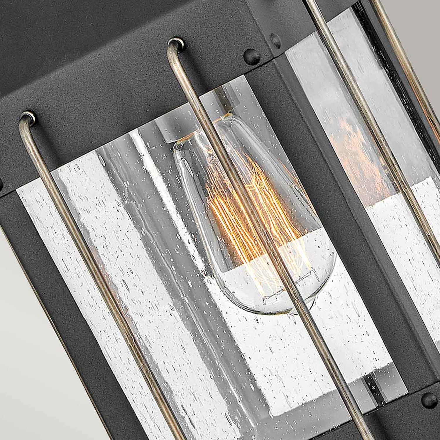 Lampe d'extérieur E27 mur verre aluminium IP44 hauteur 34,4 cm