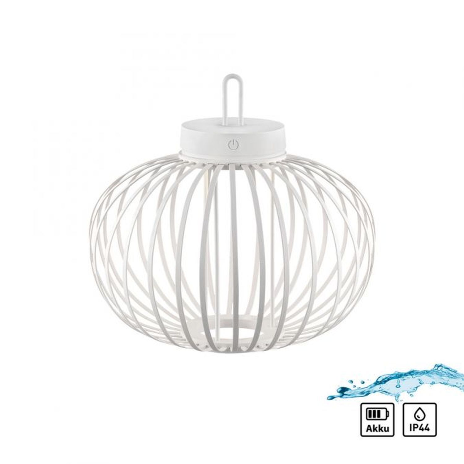 Lampe de table LED rechargeable Blanc Variateur Touch 33 cm IP44 2 W