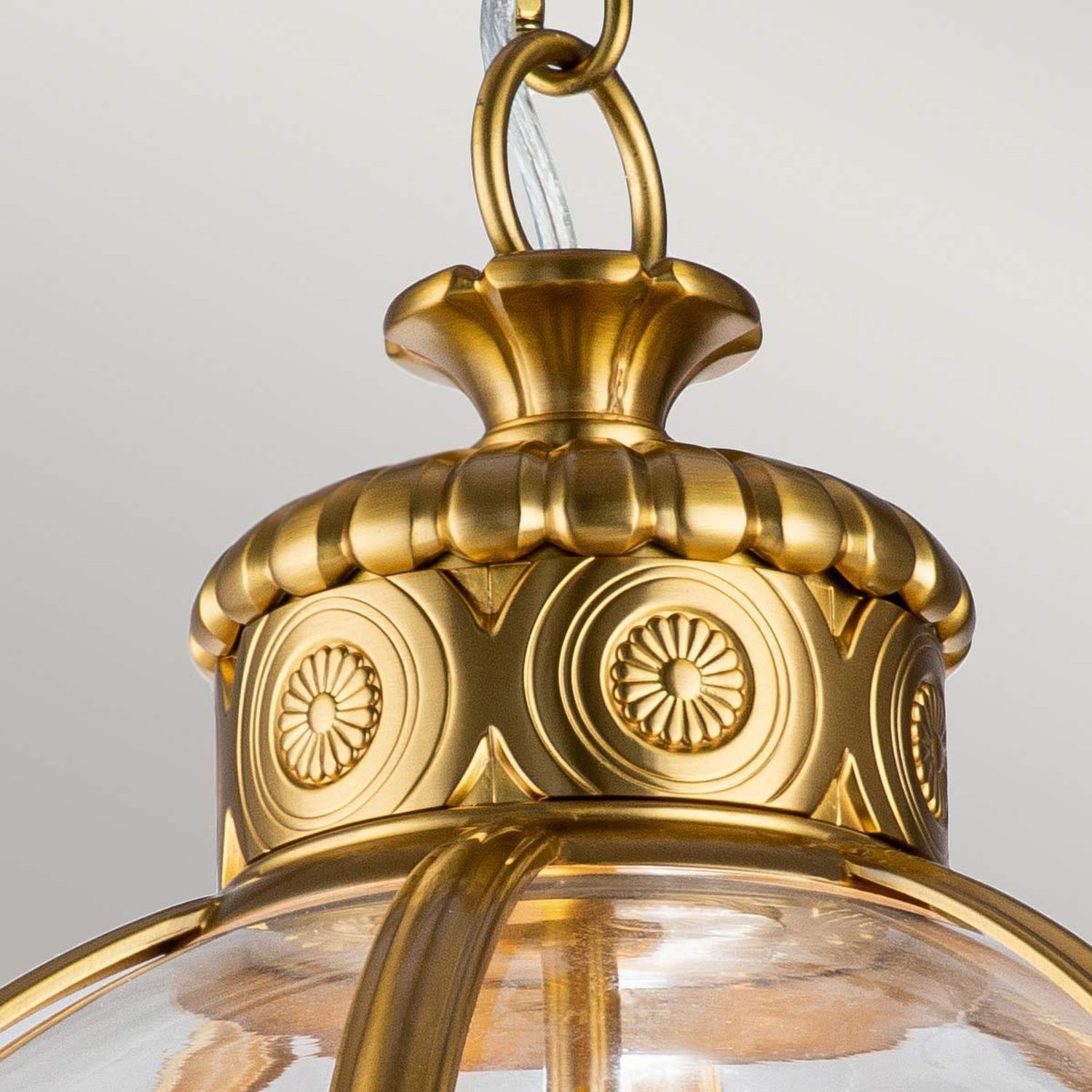 Lampe à suspendre ronde D : 37,1 cm Abat-jour sphérique en laiton