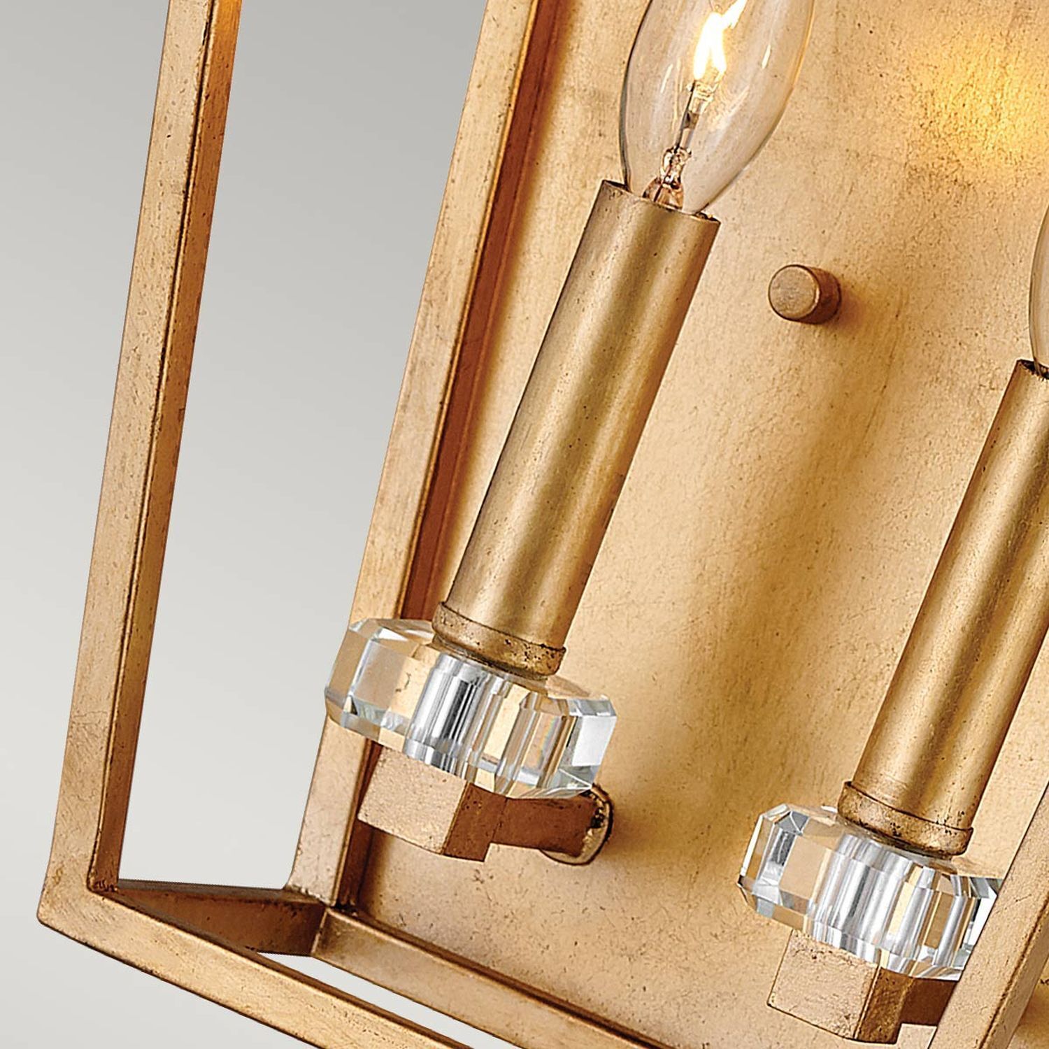 Wandlampe Metall E14 H: 43,1 cm in Messing Antik TARIN Lampe, Wandleuchte, Brass, Glasknopf, Metall