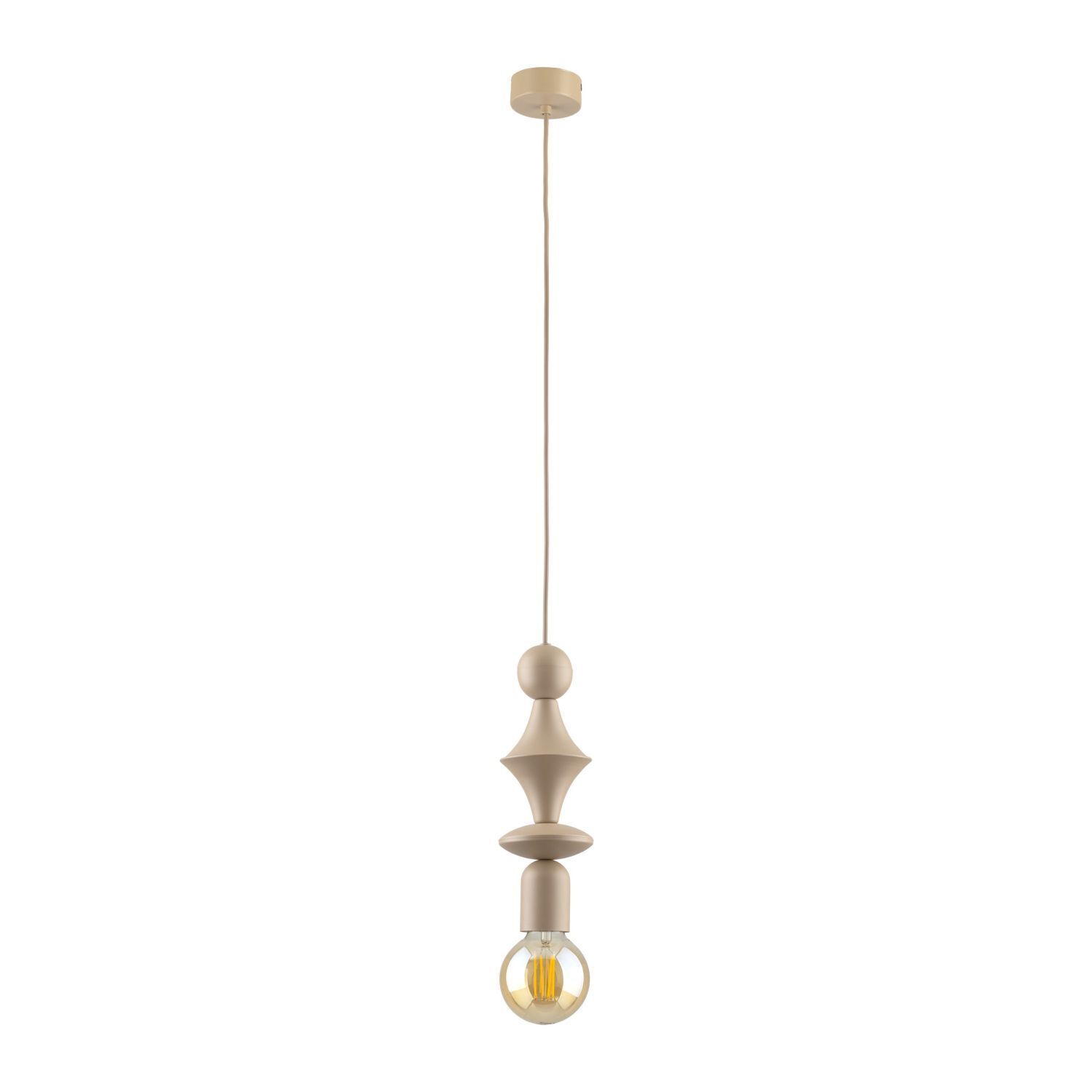 Suspension Gris sable Métal Ø10 cm E27 minimaliste