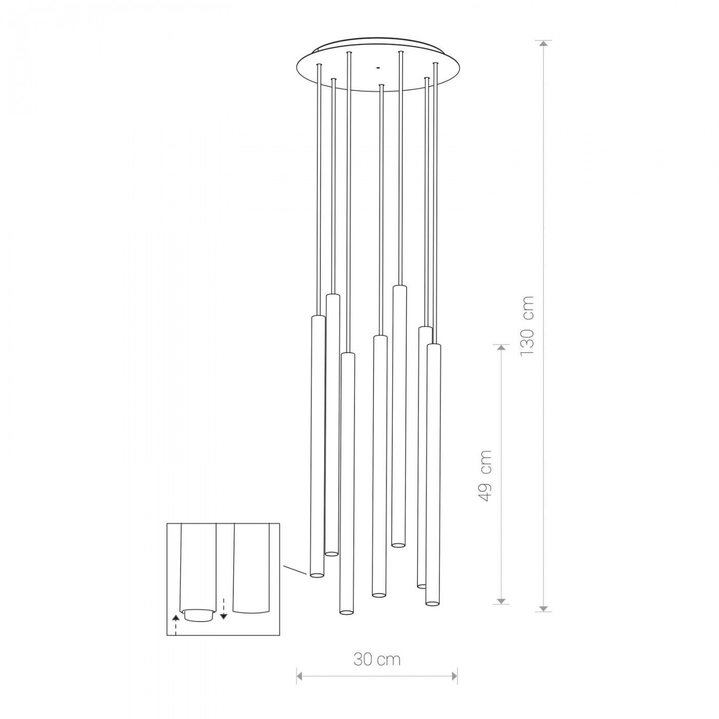 Suspension blanche 7-flmg Lampe de table à manger CULT