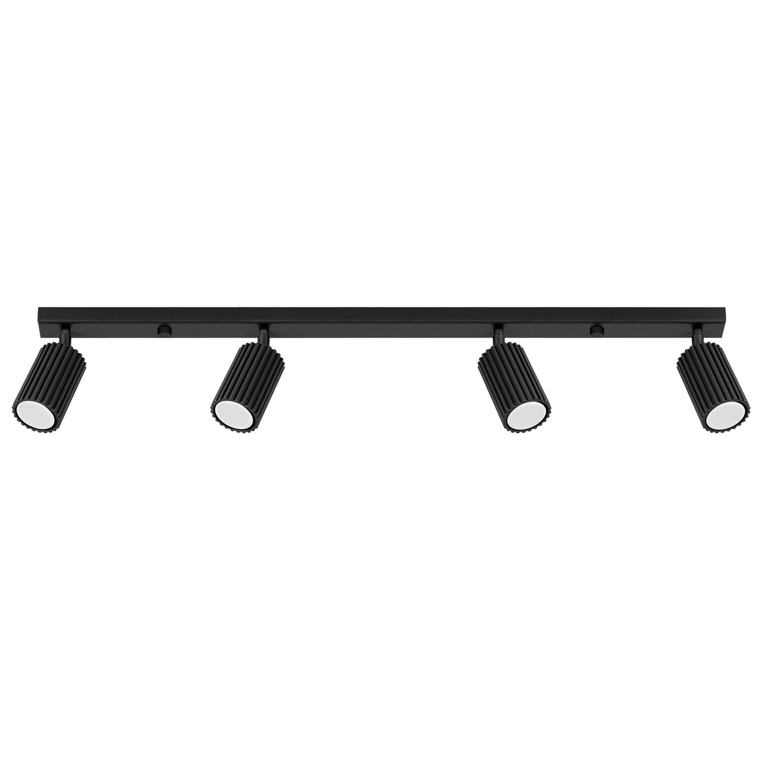 Plafonnier noir 4-flamme GU10 81 cm long Moderne