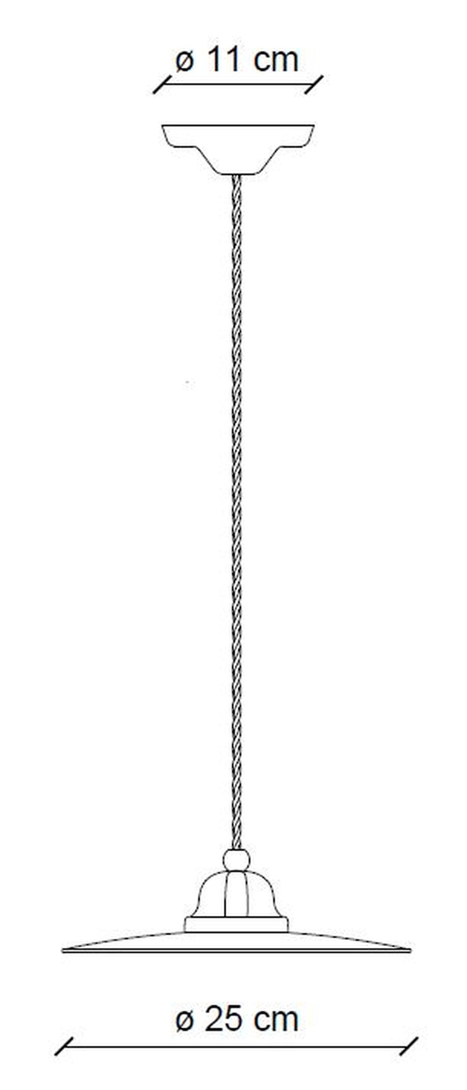 Suspension métal céramique E27 ronde Ø 25 cm SANDRA Lampe