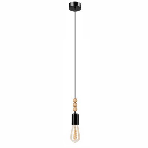 Lampe à suspendre table à manger noir bois salon lumière
