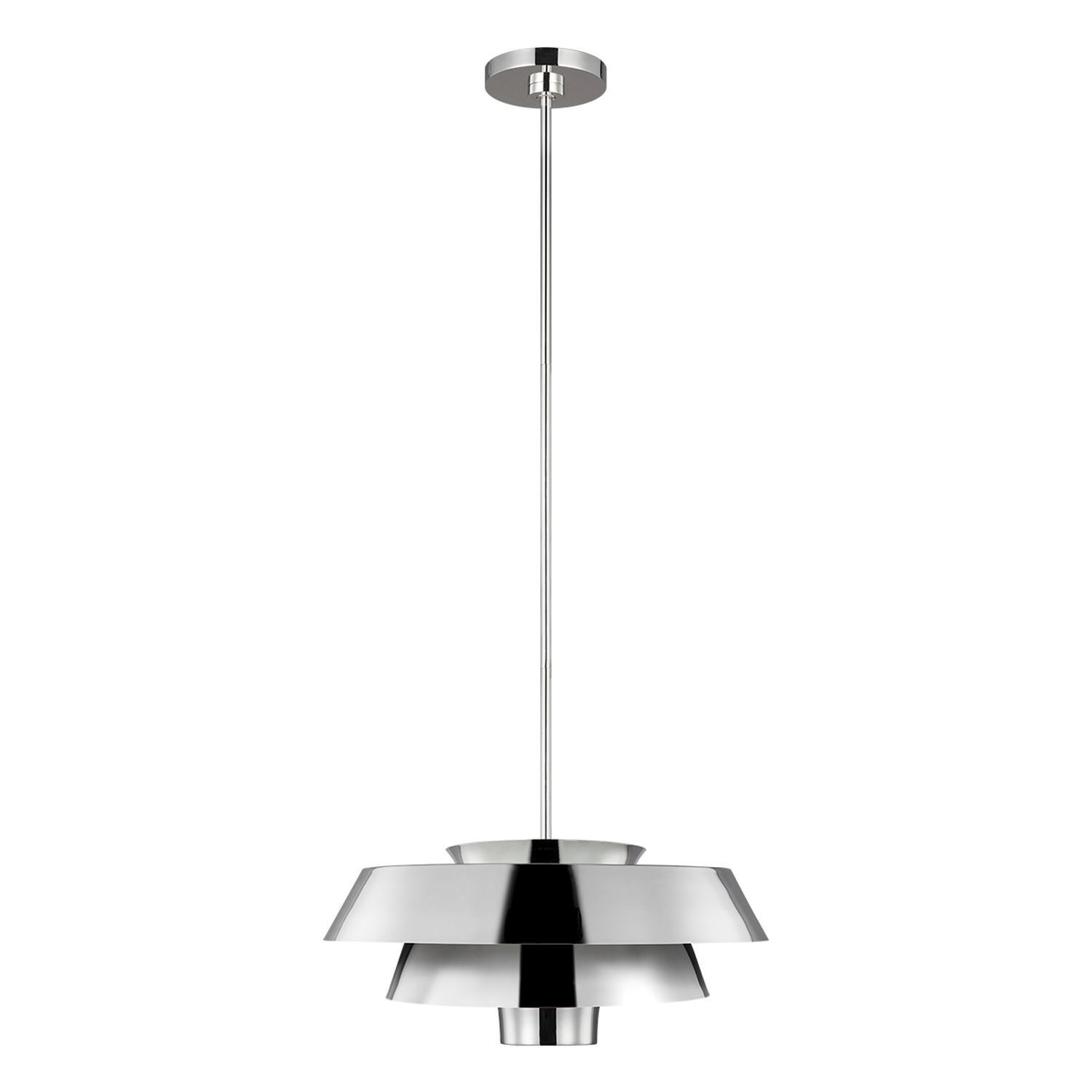 Plafonnier métal en nickel E27 Ø46cm Mid Century