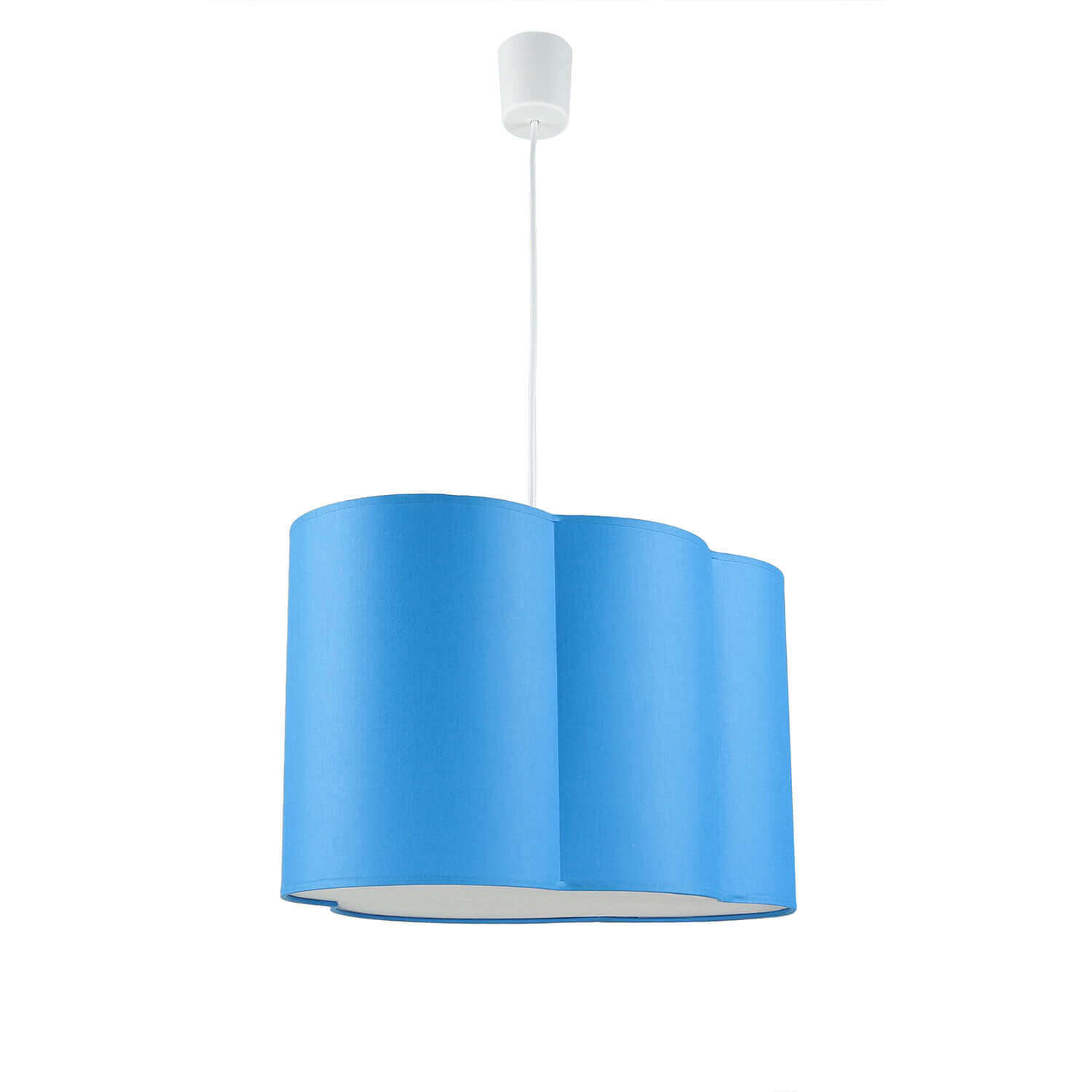Lampe à suspendre Enfants Métal Tissu E27 Blanc Bleu Lampe, Deckenleuchte
