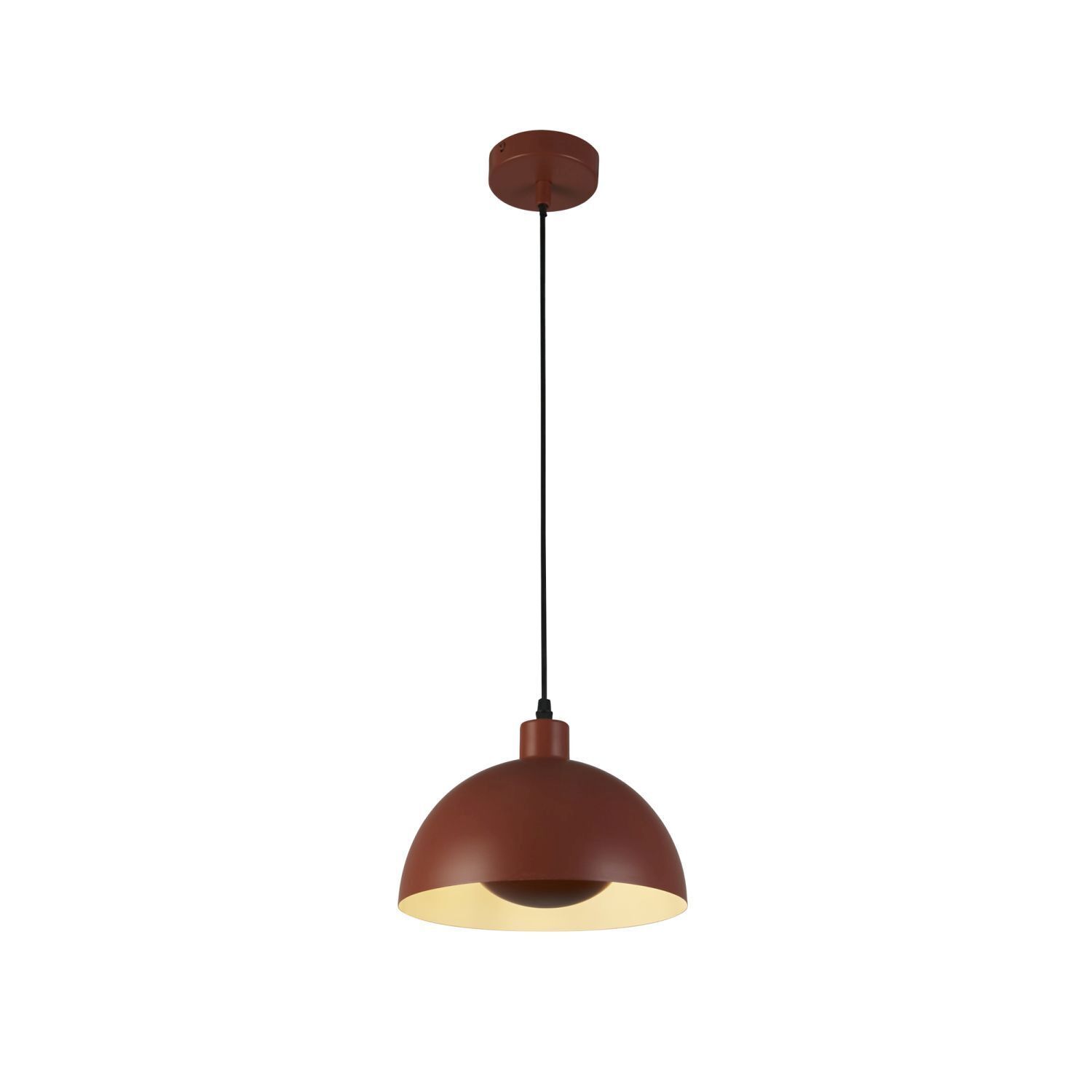 Lampe à suspendre Loft E27 Ø25 cm ronde Abat-jour métallique orange
