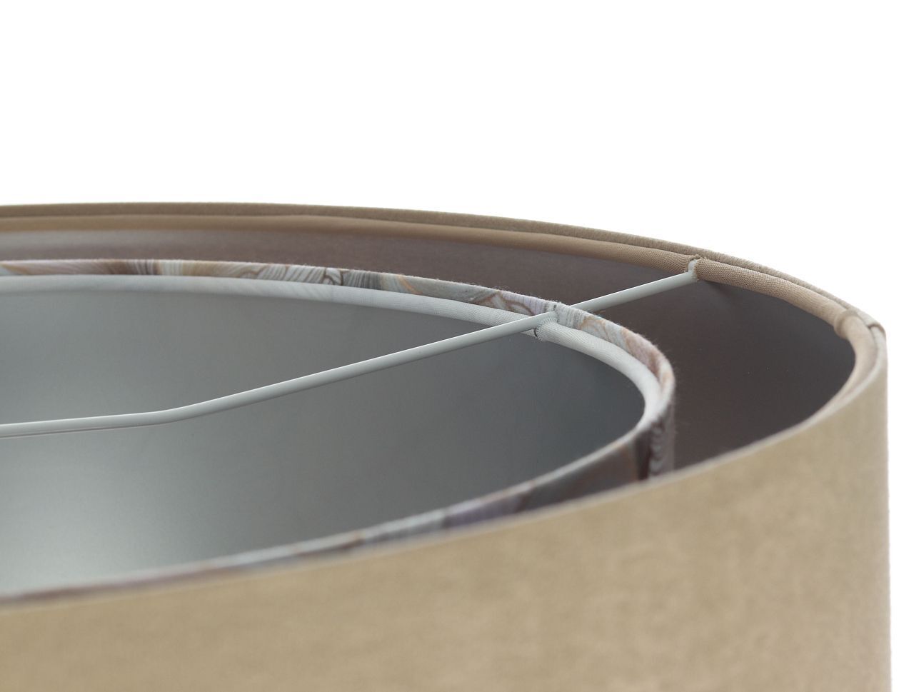 Suspension Tissu Ø 50 cm rond Aspect velours Beige Crème