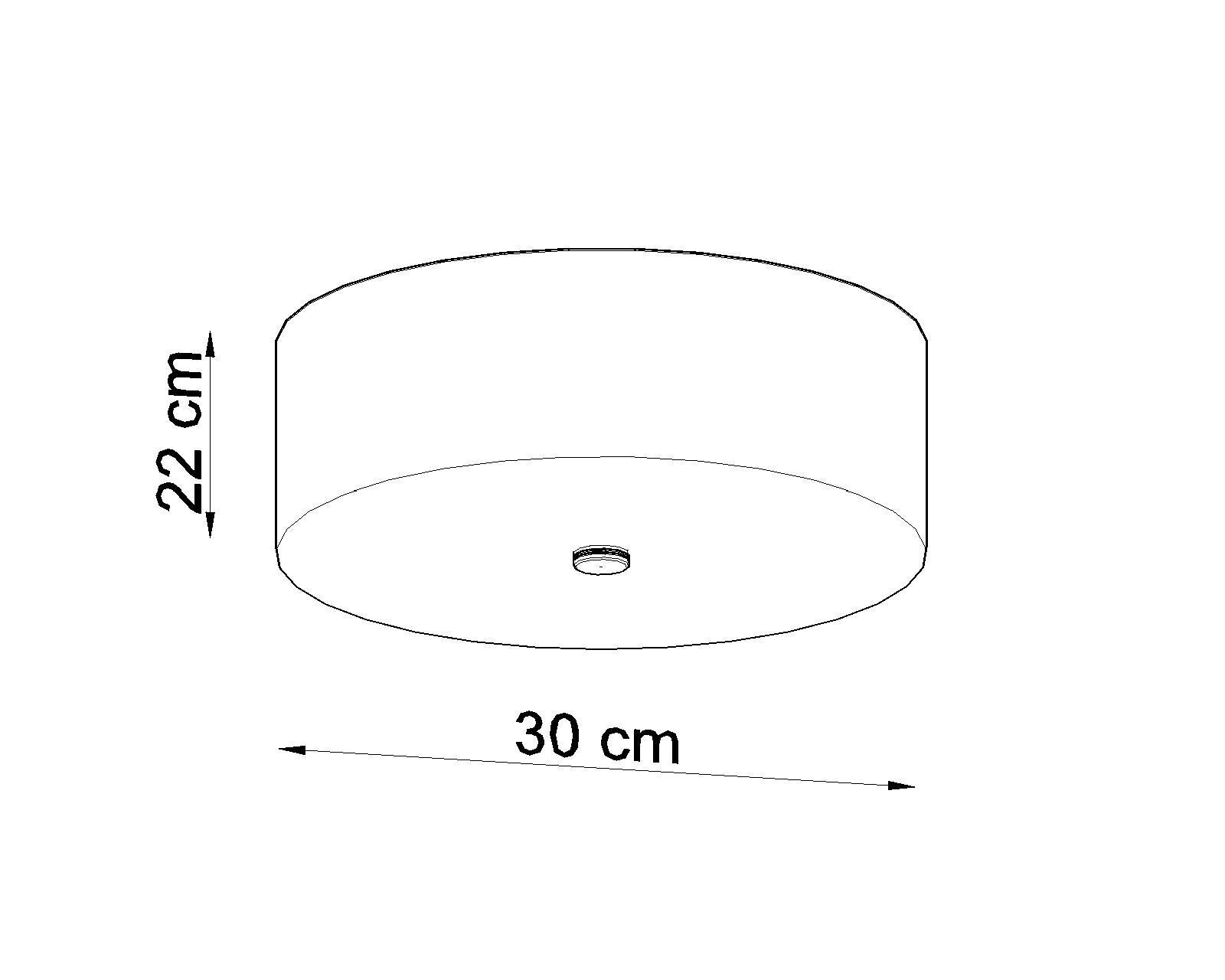 Lampe de plafond blanc tissu verre Ø 30 cm rond faible éblouissement 3x E27