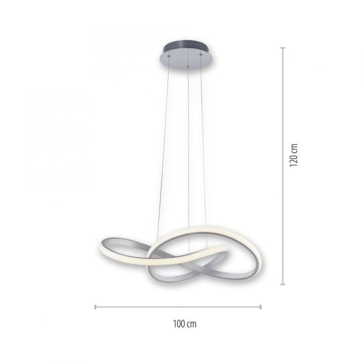 Suspension LED à intensité variable en aluminium 3000 K L:57 cm