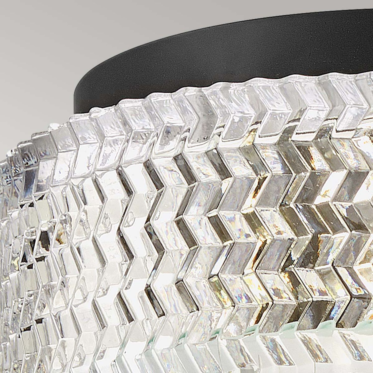 Plafonnier cristal rond Ø 30,5 cm noir E27 anti-éblouissement Deckenleuchte, Kronleuchter, Lampe