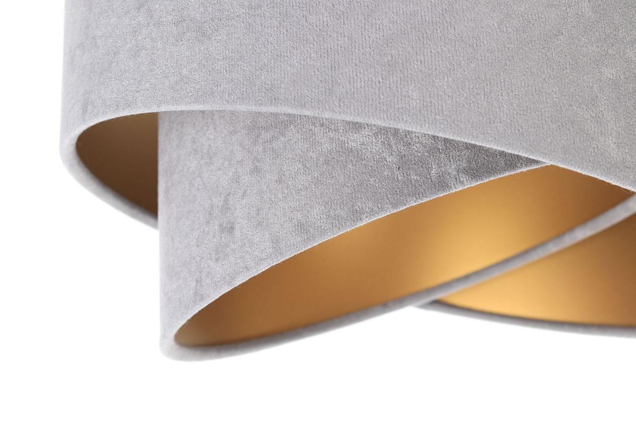 Pendelleuchte 3-flammig Schwarz Grau Gold E27 Velours Optik Lampe