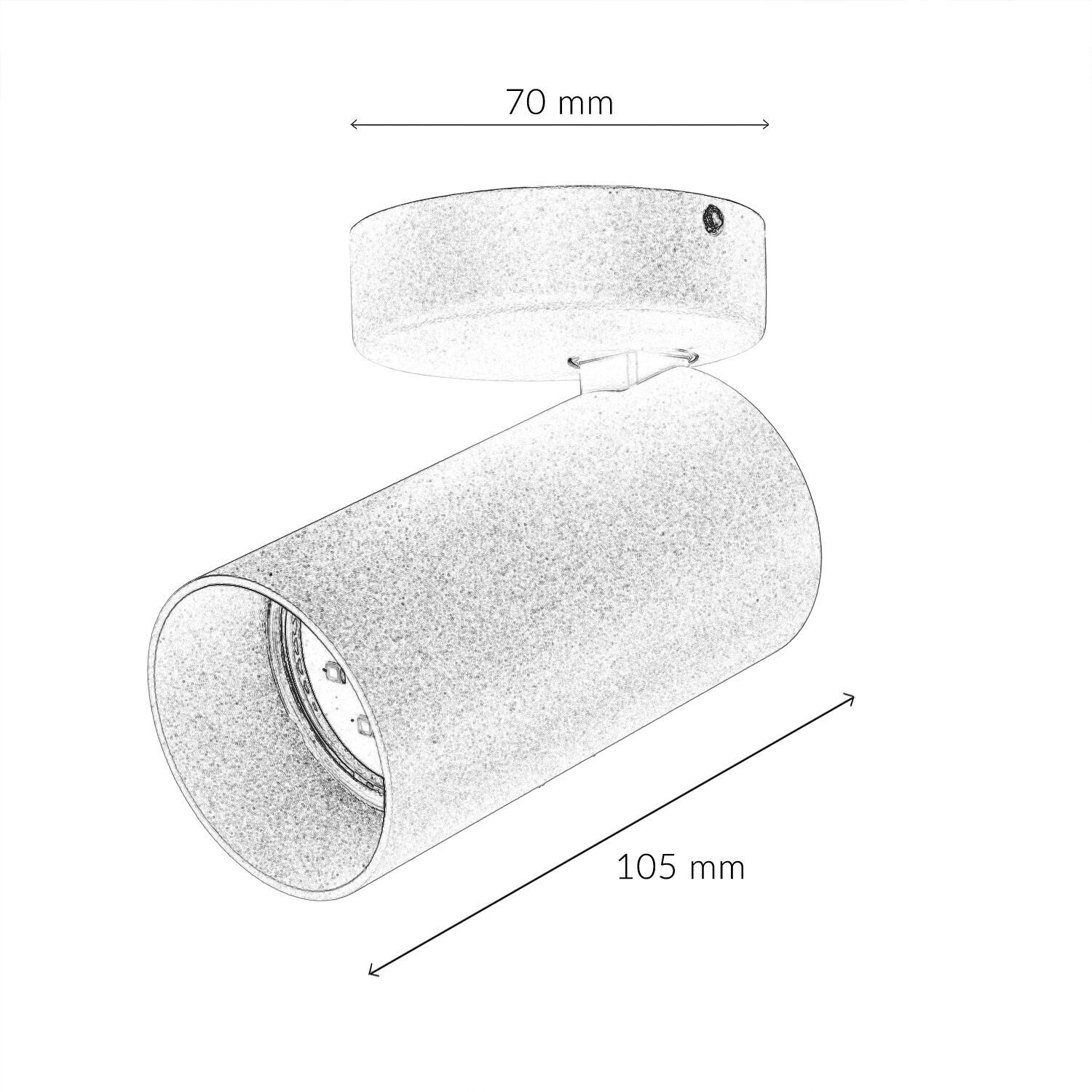 Kleiner Deckenstrahler Messing H:13cm GU10 elegant Zylinder, Beleuchtung
