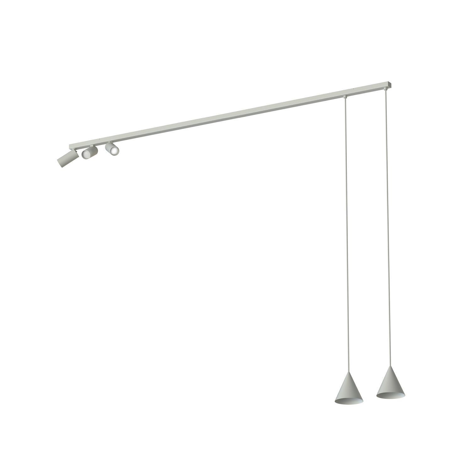 Suspension mobile métal gris soie GU10 160 cm