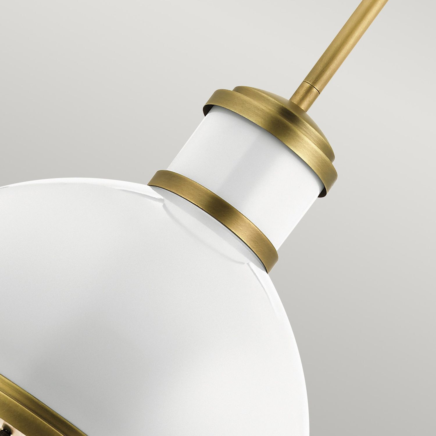 Suspension E27 D : 40,8 cm métal verre en laiton blanc