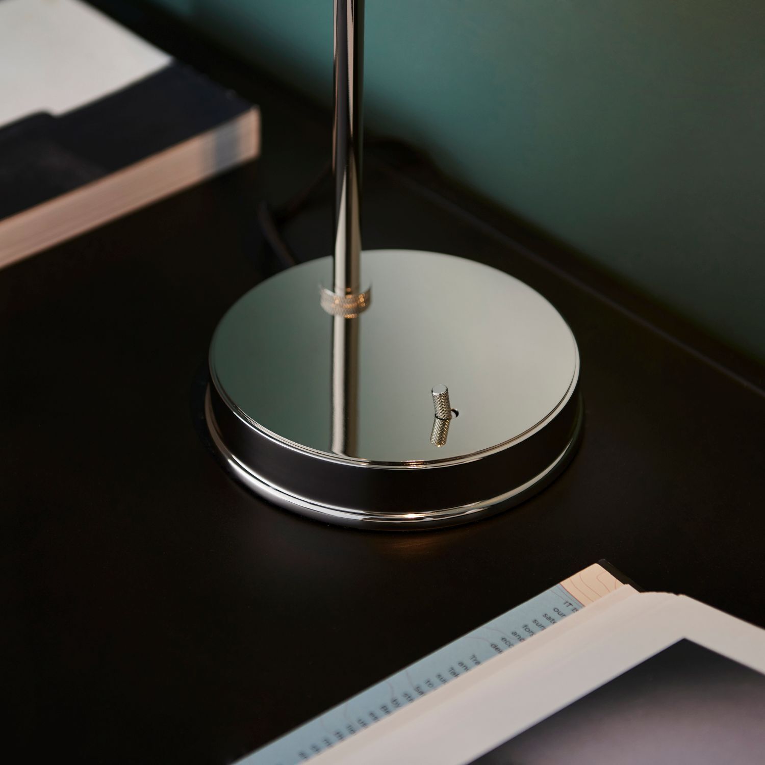 Lampe de bureau métal verre E14 réglable 53,3 cm nickel