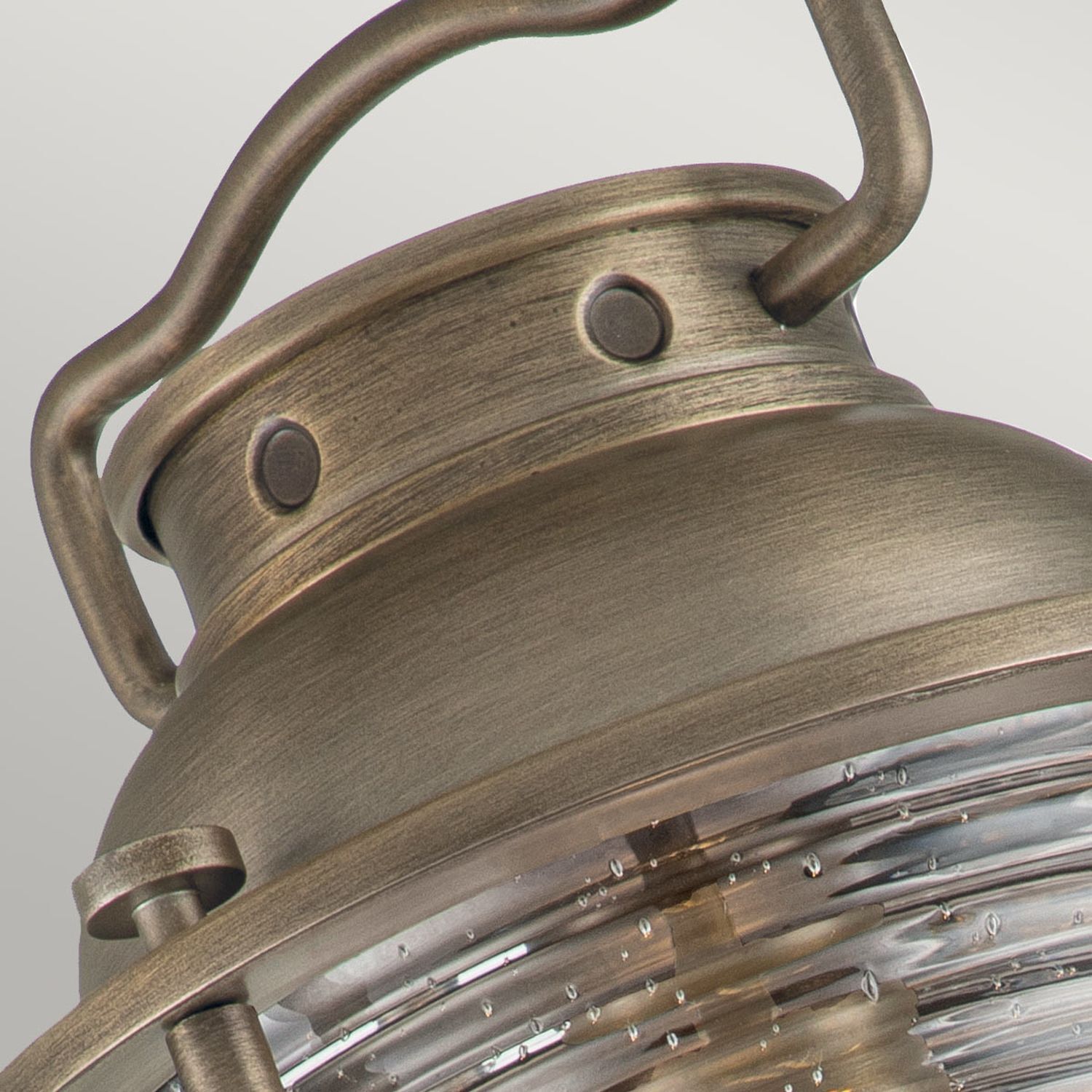 Außenwandleuchte E27 IP44 40,4 cm hoch Vintage Glas Alum lathe, brass, lantern, glass, bulb