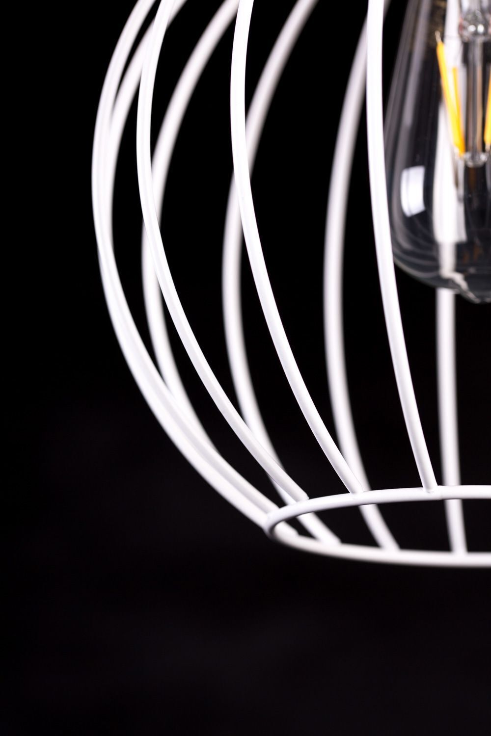 Lampe à suspendre Blanc rond Boule Ø22cm E27 Fil Abat-jour