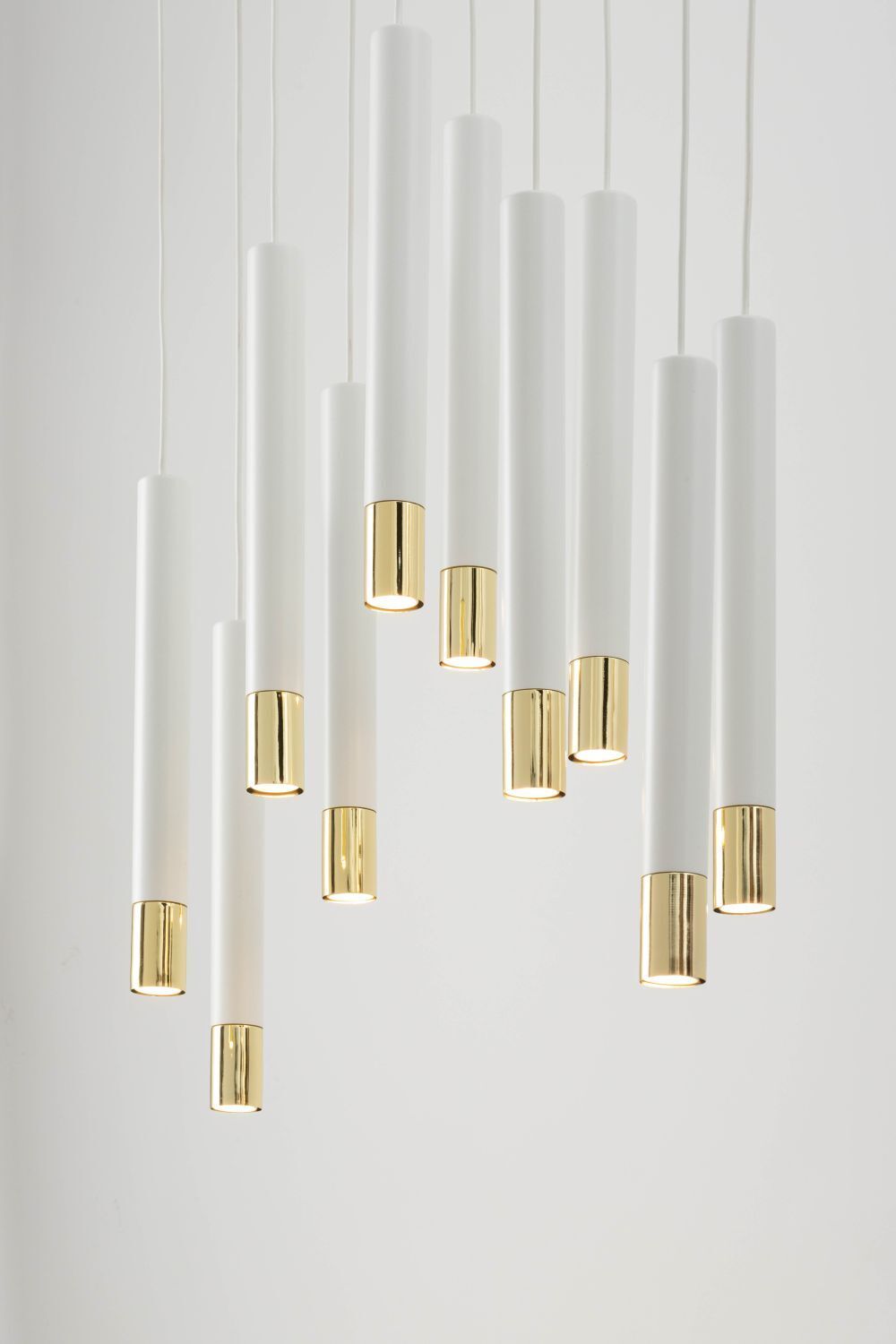 Suspension Blanc Or Moderne Métal grand 10 suspensions