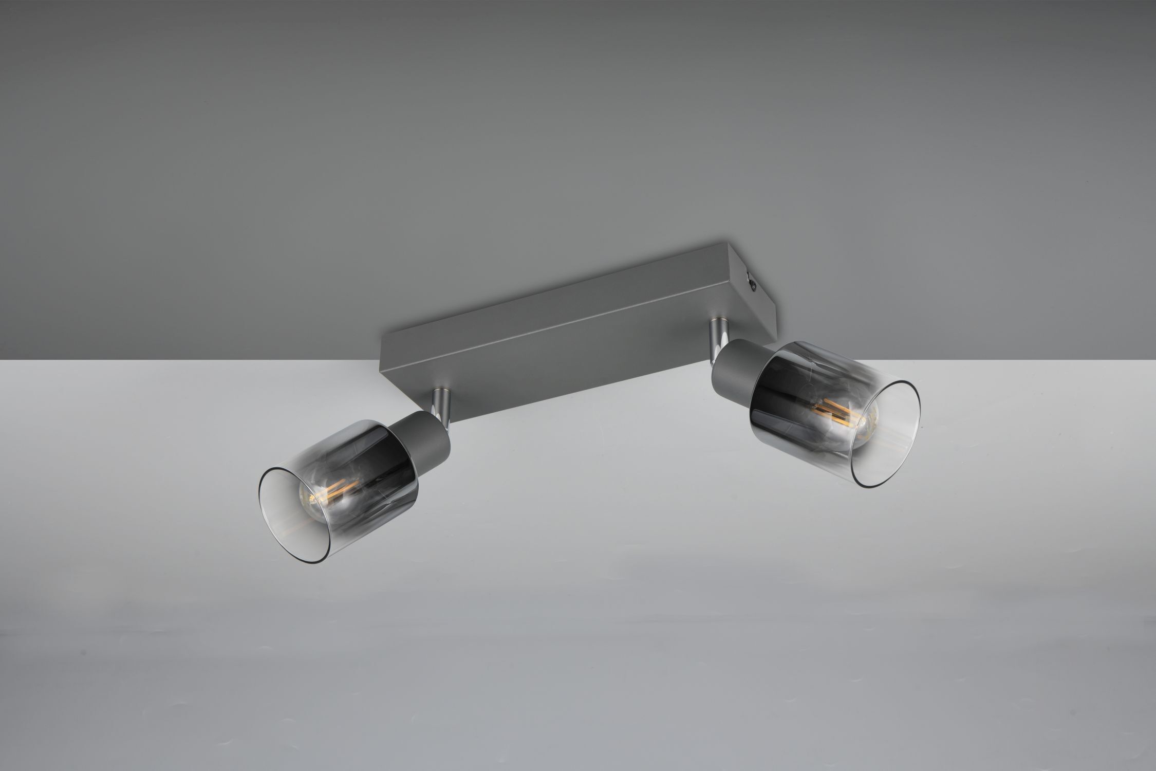 Flexibler Deckenstrahler Rauchglas Metall E14 T:27,5 cm Sinken, Waschbeckenhahn, Beleuchtung