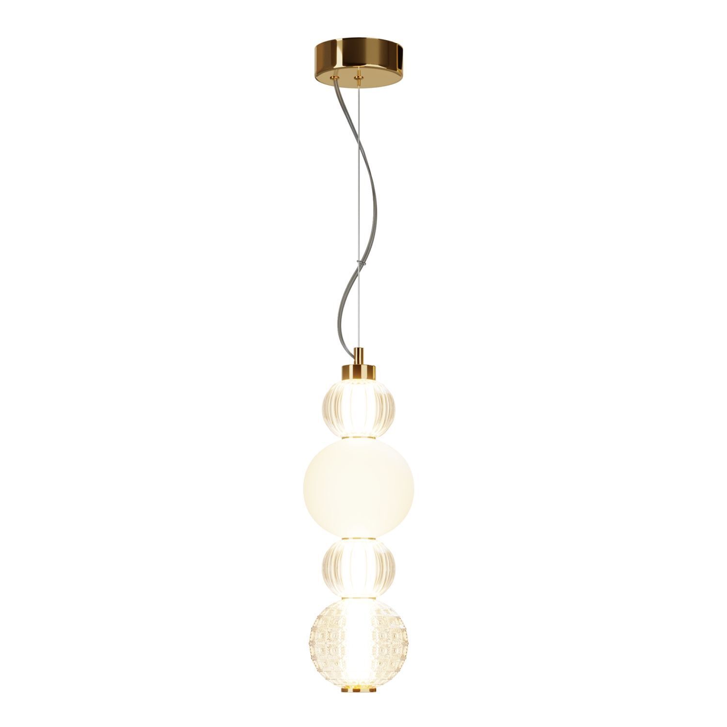 Suspension LED métal verre L : 14,7 cm H : max. 169 cm