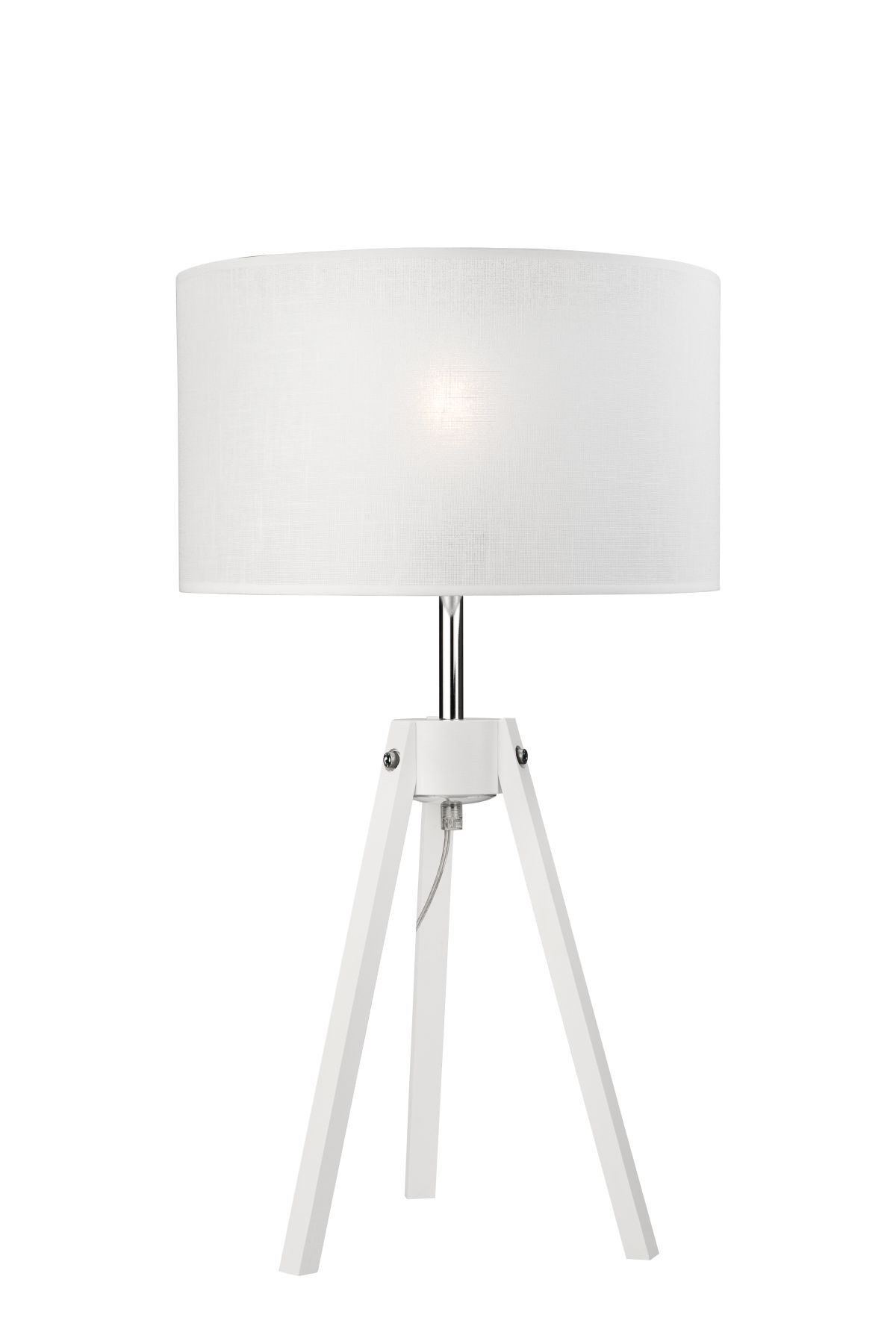 Lampe de table blanche 62cm bois rond cosy KASEY