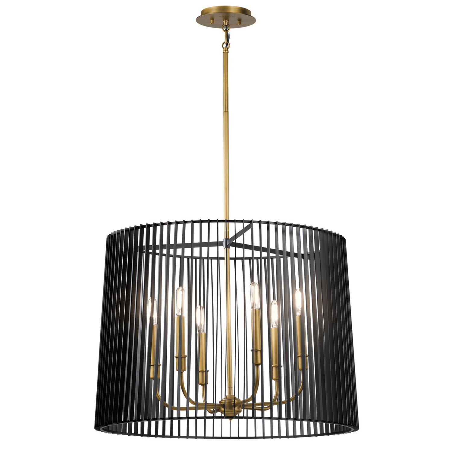 Suspension en métal D : 66 cm H : max. 155 cm rond 6x E14