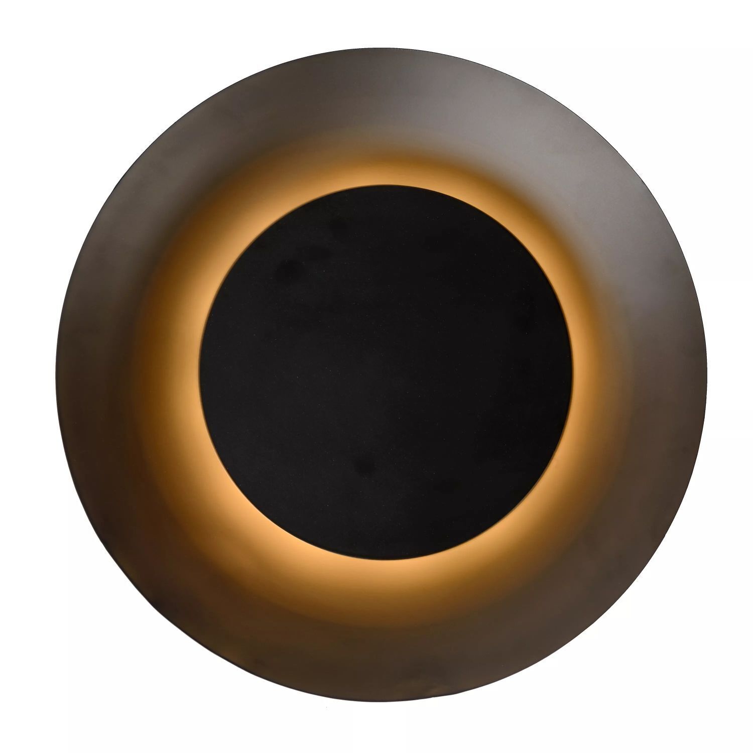 LED Deckenlampe Metall Schwarz Ø34 cm indirekt 2700 K