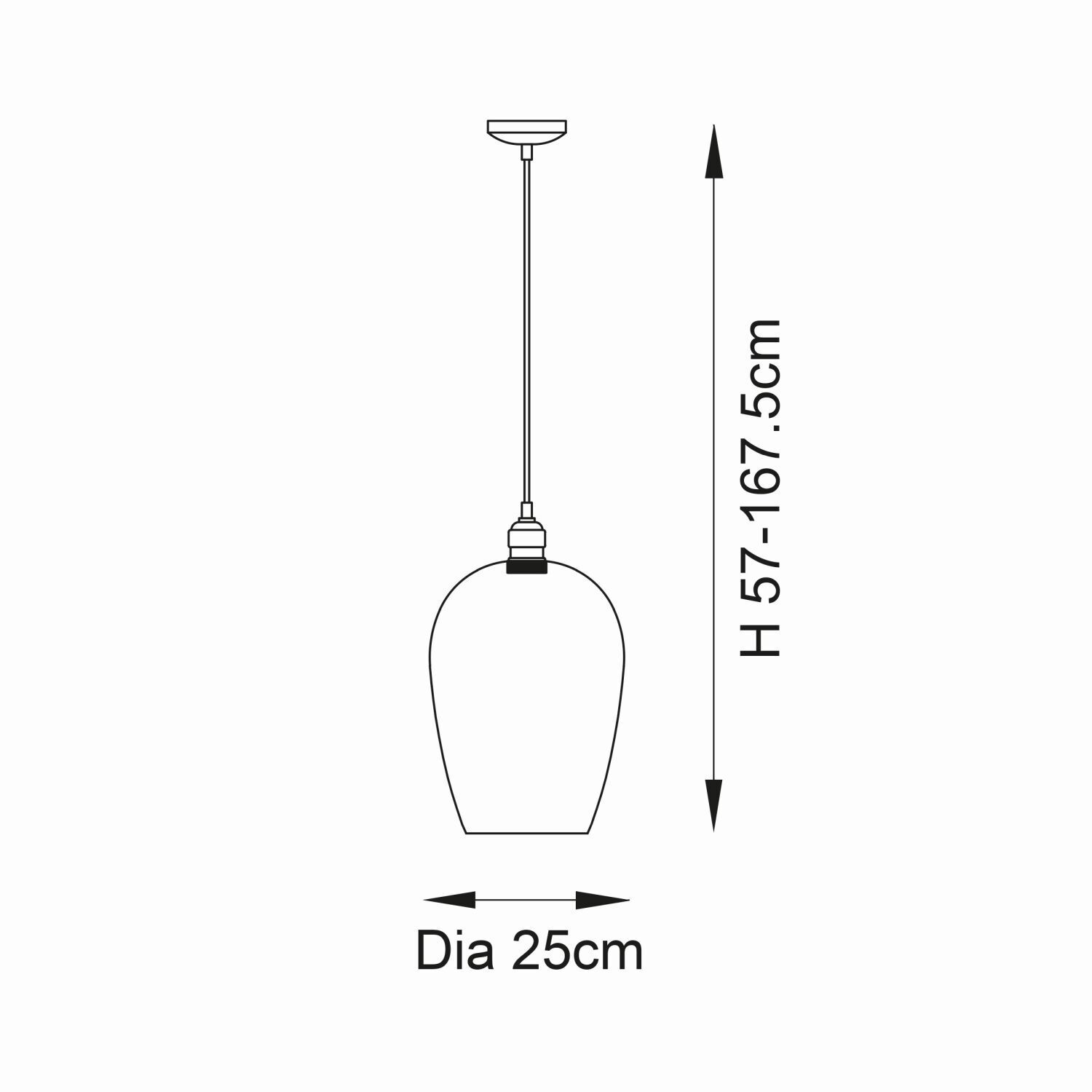 Lampe à suspendre verre métal D : 25 cm en nickel brillant E27