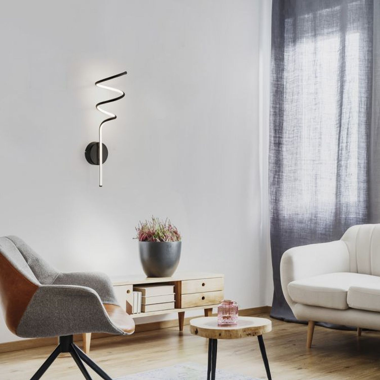 Applique murale LED noire métal blanc chaud 3000 K 2330 lm