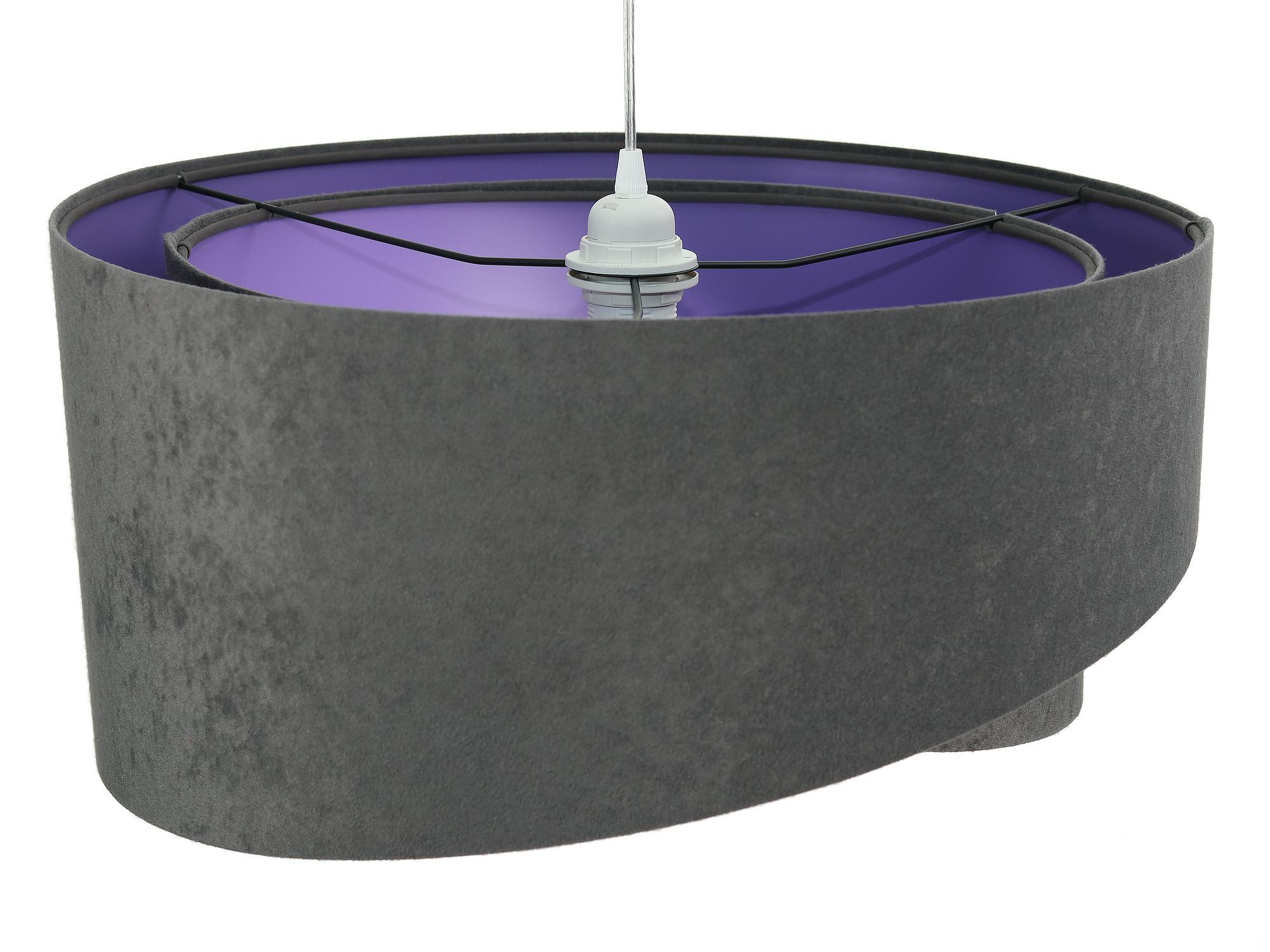 Lampe à suspendre Gris foncé Violet ronde Ø50cm Salle à manger