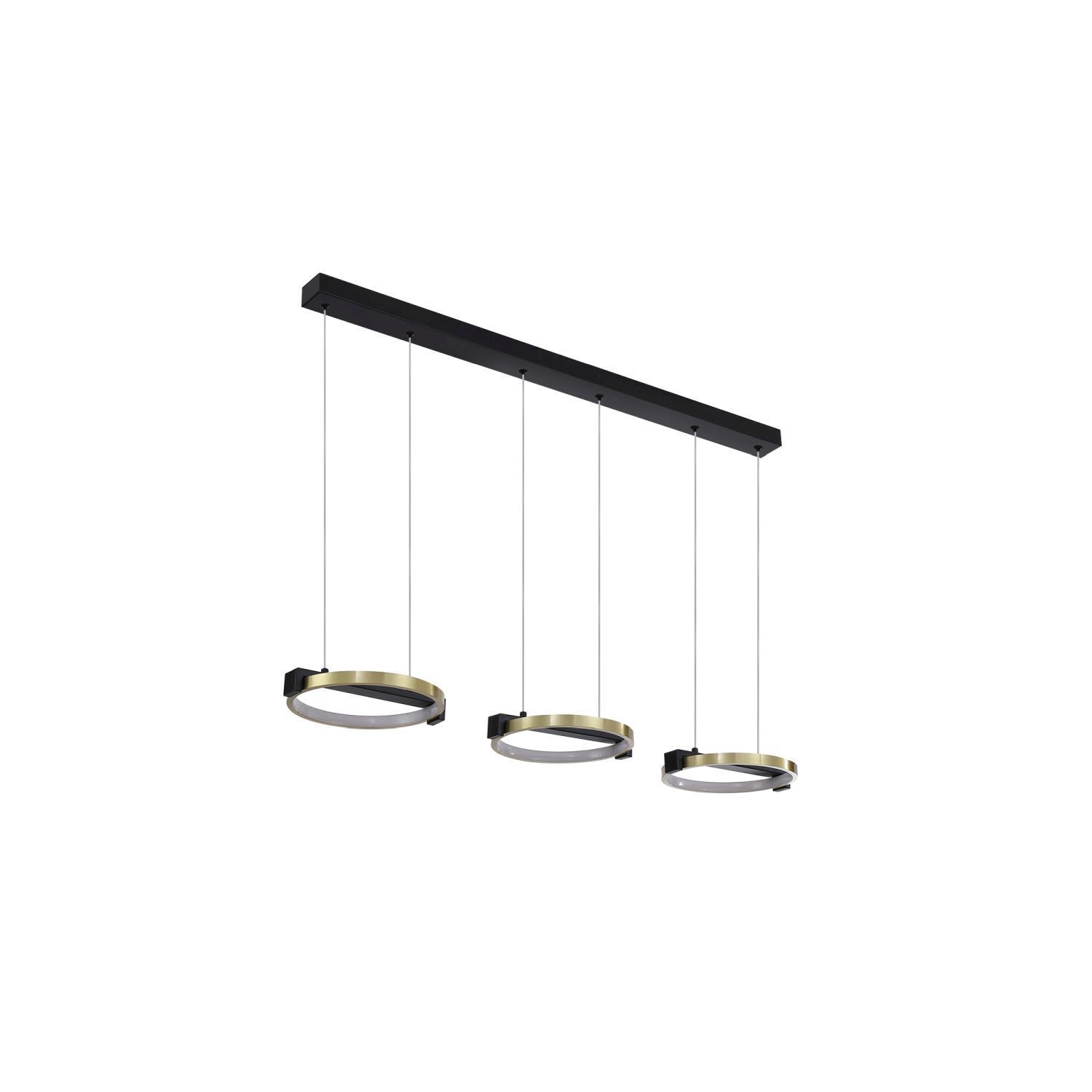 Lampe à suspendre LED fer en noir or 106 cm de long 35 W