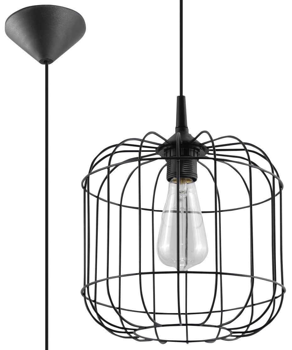 Suspension Noir Ø 23 cm E27 Métal MISAM