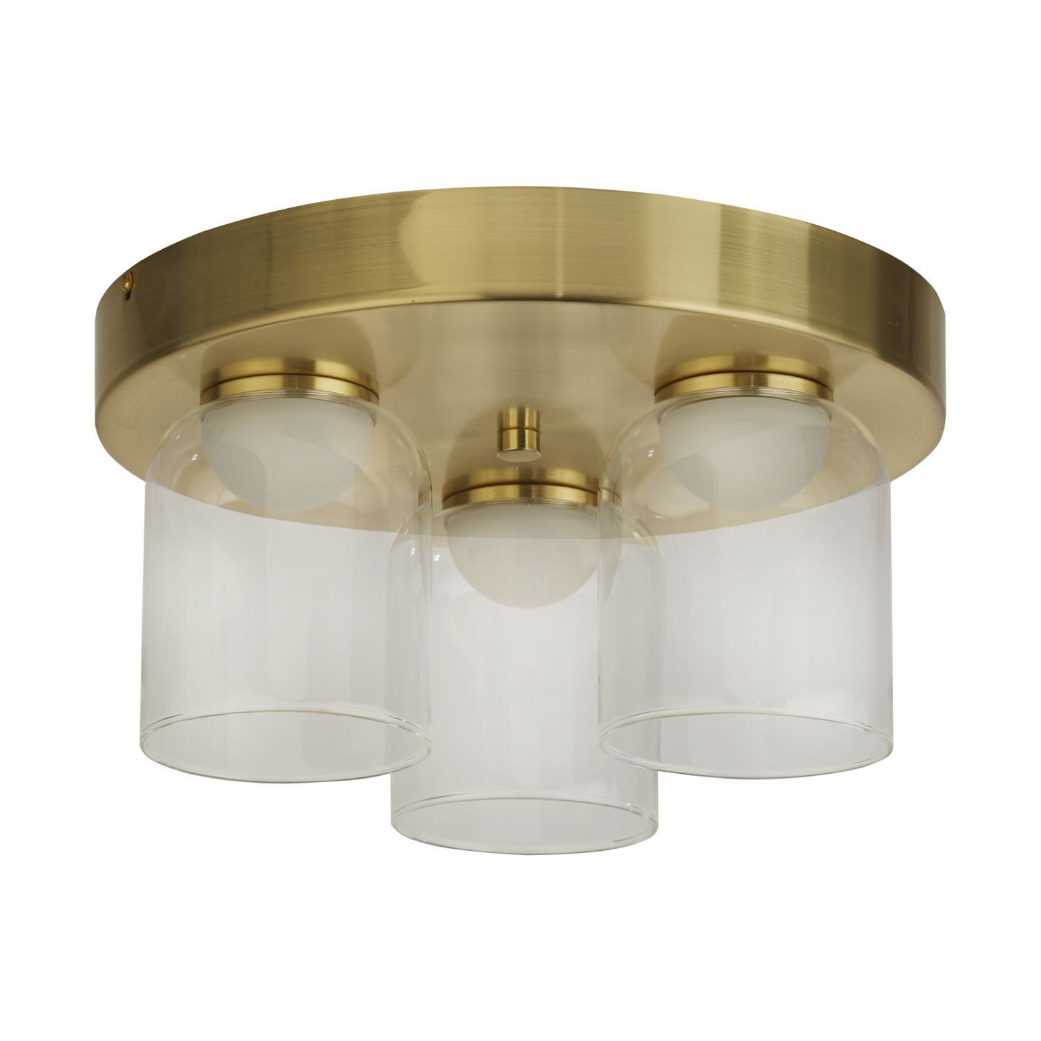 Petit plafonnier LED verre métal Ø30 cm IP44 4000 K