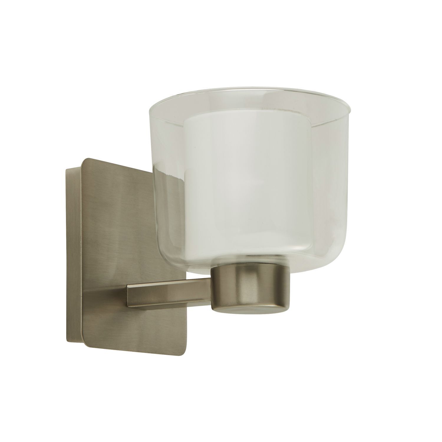 Applique salle de bain argentée blanche IP44 G9 métal verre