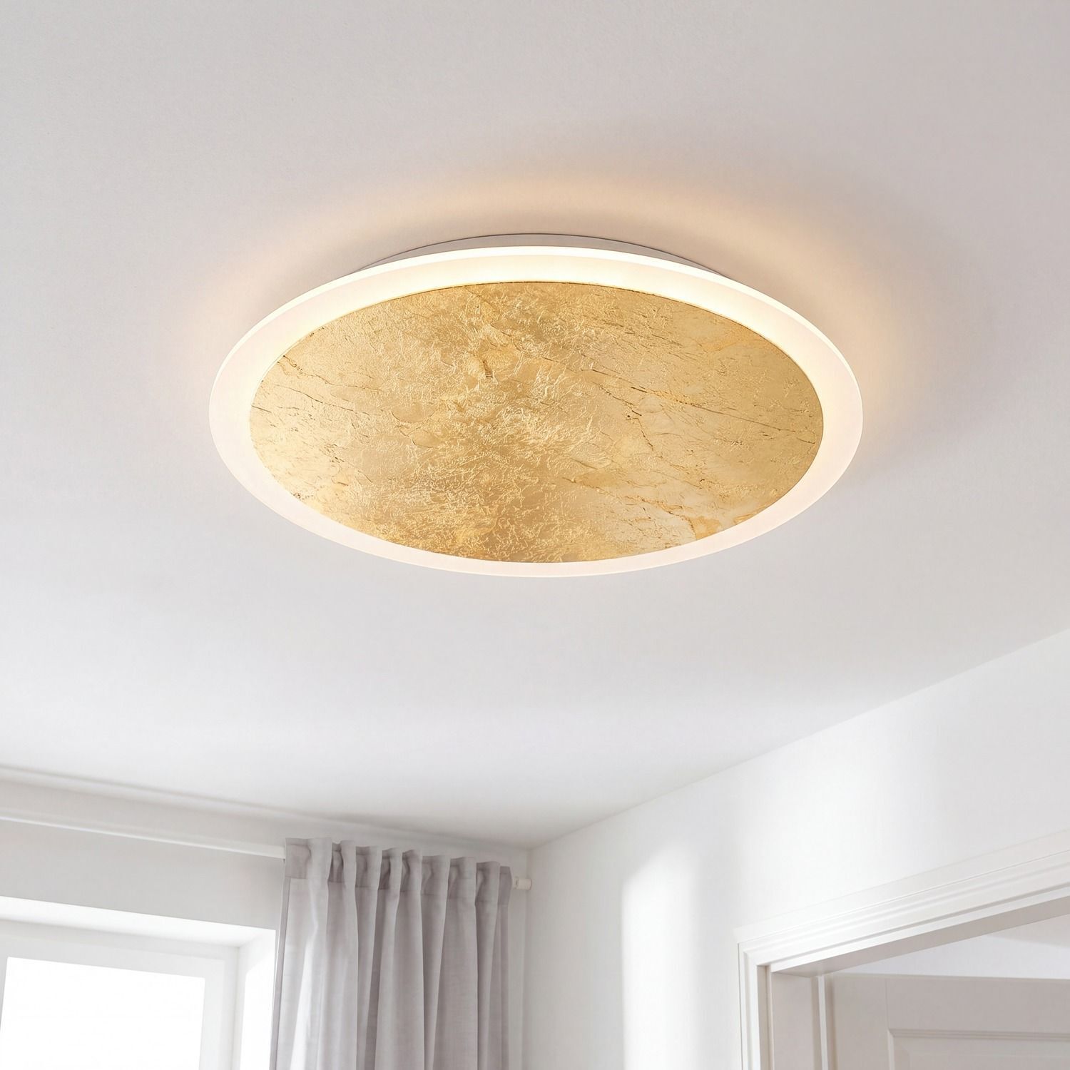 Applique LED or noir ronde Ø40 cm 3500 K dimmable deckenleuchte, runde lampe, goldfarbig, lampe mit marmoroptik, deckenlampe