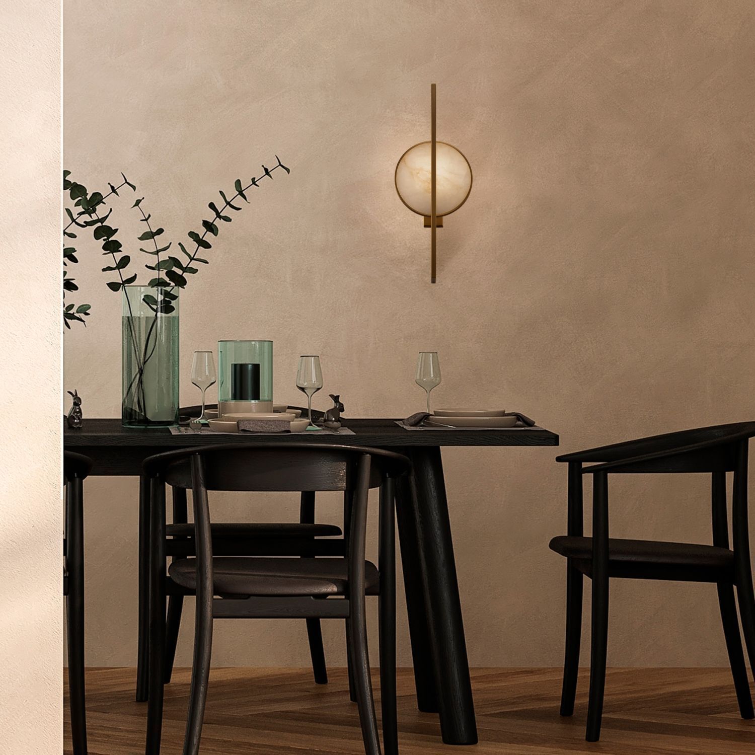 Applique en métal 48 cm de haut en or blanc (pierre) E14 Esstisch, Mobiliar, Tabelle, Esszimmer, Innenarchitektur