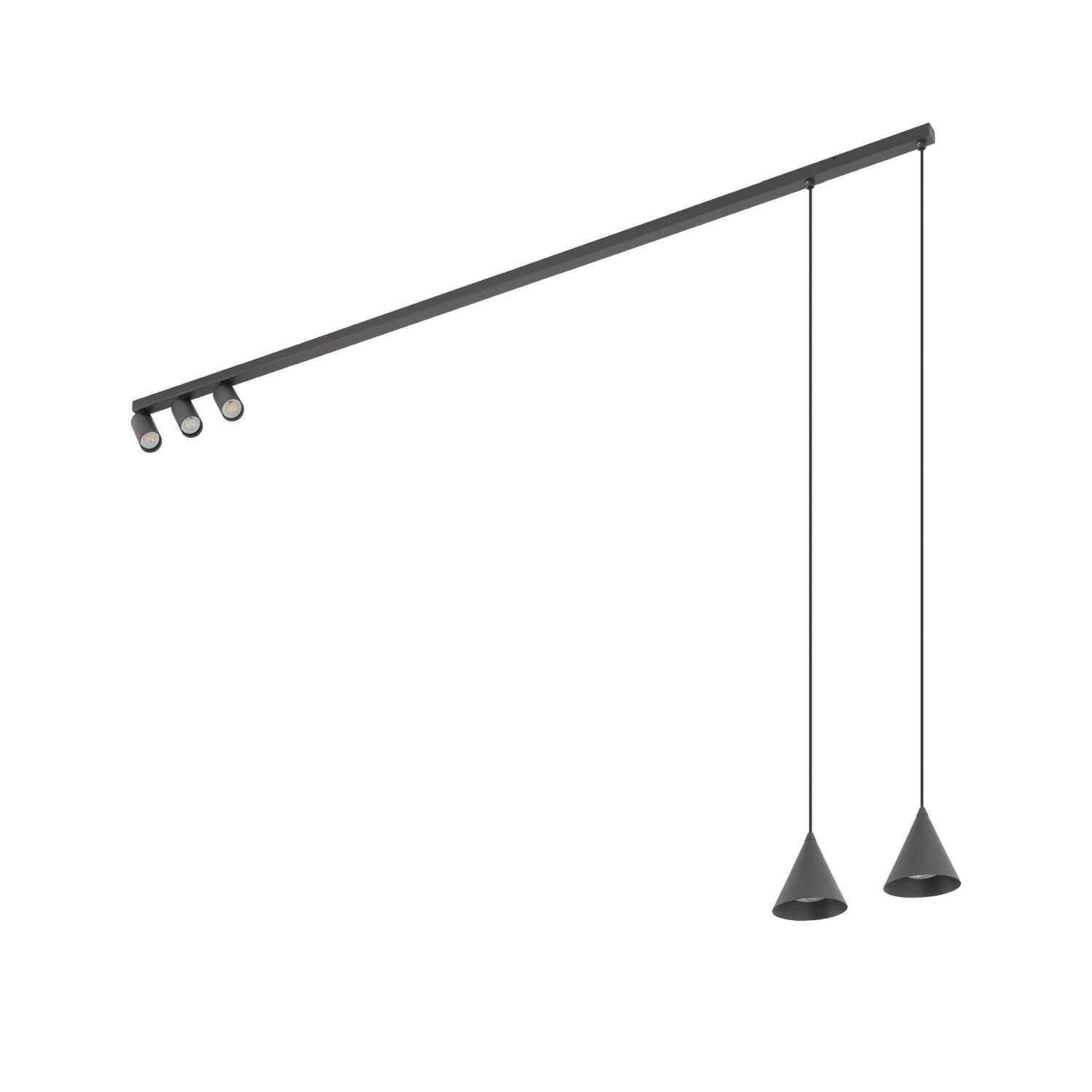 Deckenleuchte, Track lighting, Grau, Pendelleuchte, LED-Lampe