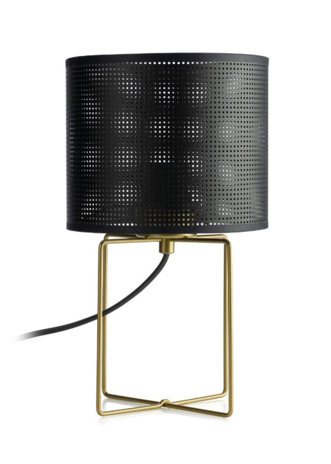 Lampe de chevet métal E27 31 cm en or noir