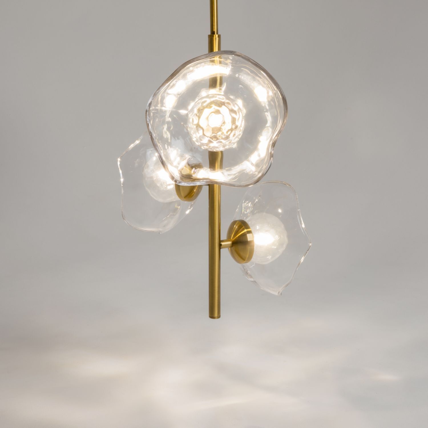 Lampe à suspendre verre métal G9 H : max. 97 cm en laiton