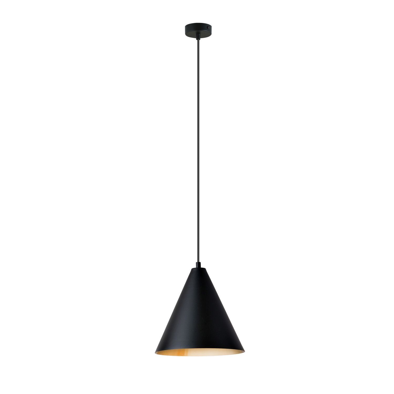 Suspension Noir Or L : 24 cm E27 Métal ajustable