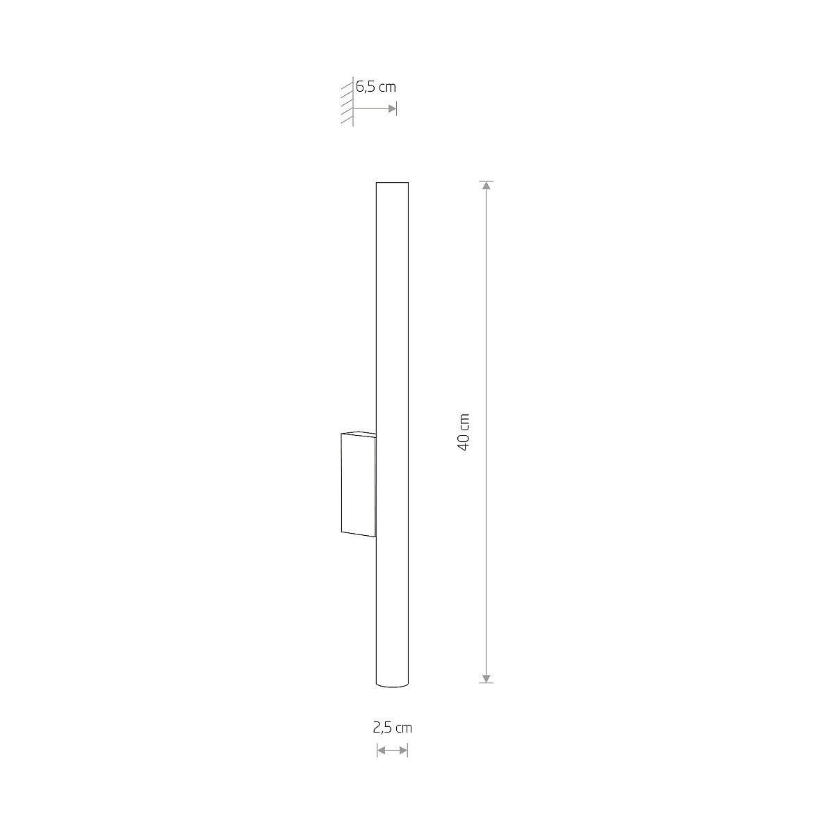 Applique étroite Noir Up Down H:40cm Métal 2x G9 Applique étroite Noir Up Down H:40cm Métal 2x G9