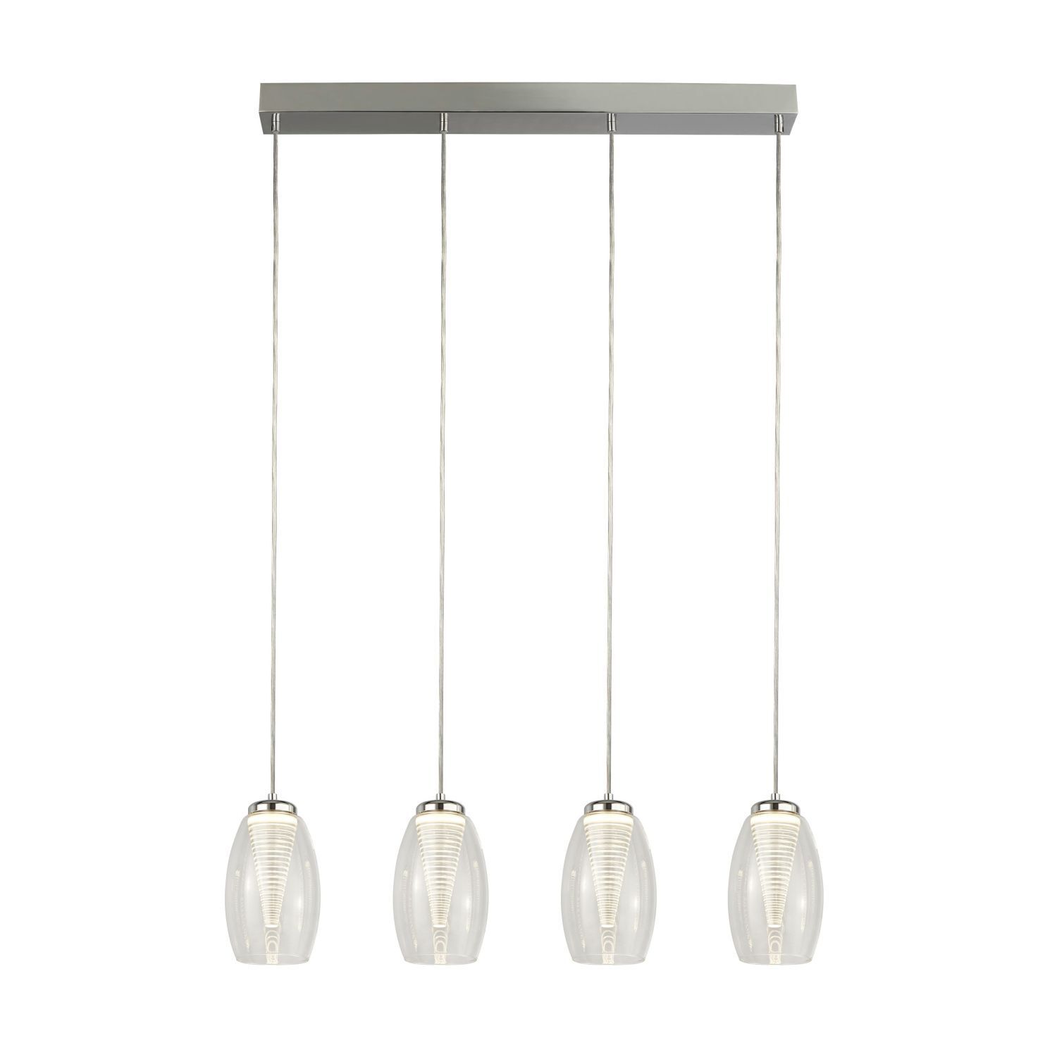 Suspension LED verre L : 75,5 cm H : max. 150 cm réglable