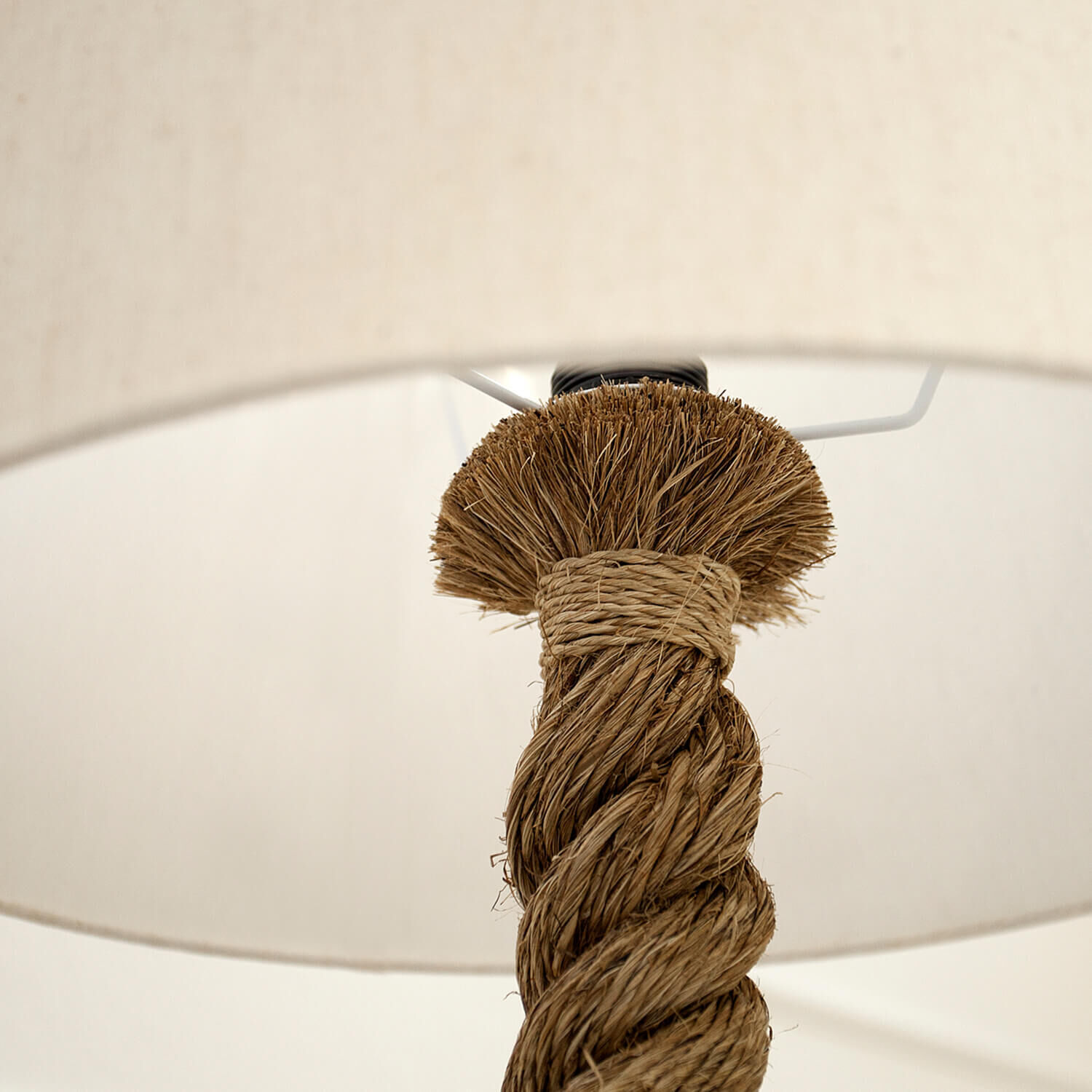 Stehleuchte 160cm Modern kunstvoll maritim Design Seil, Lampe, Lampenschirm