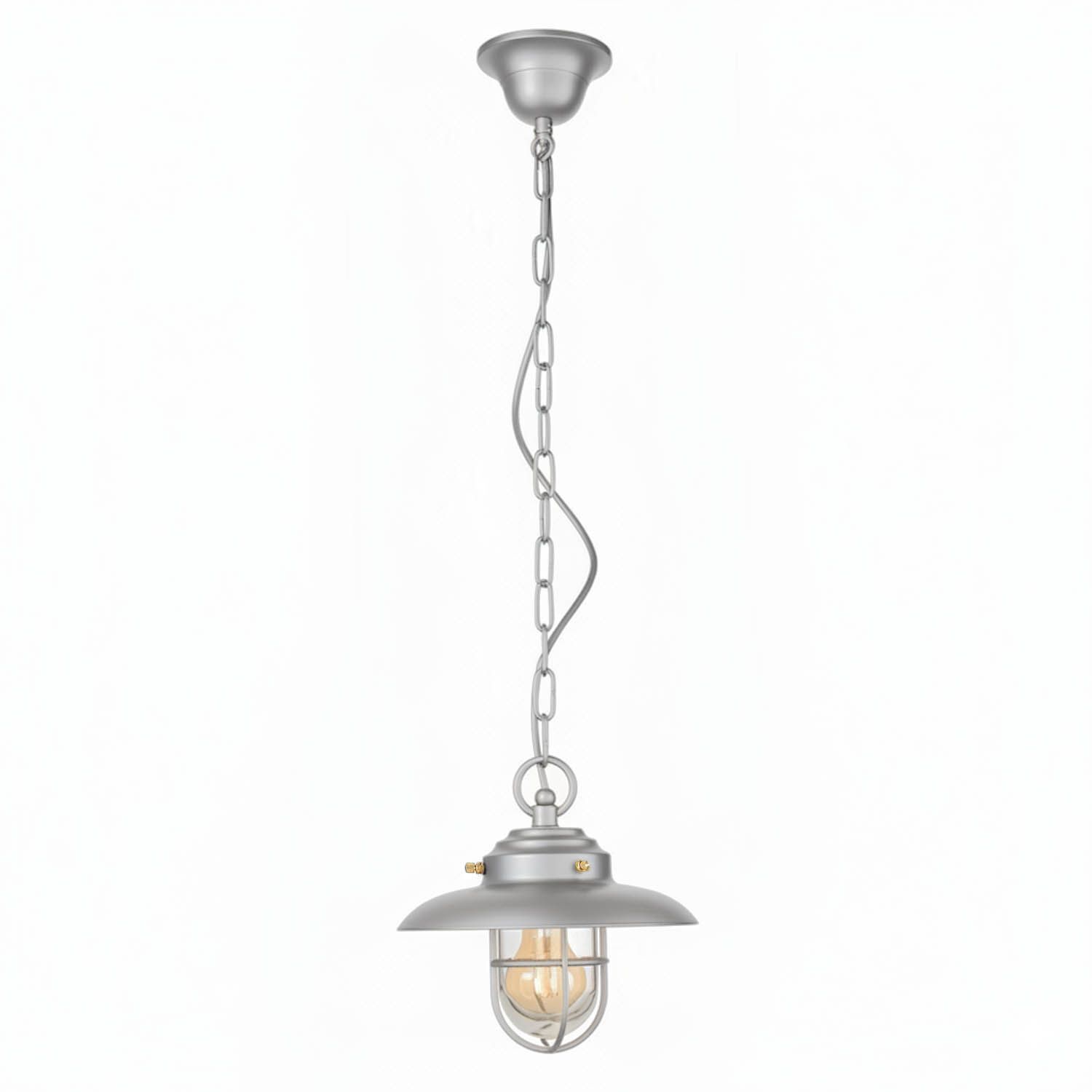 Außenlampe Messing massiv Glas rund D: 23 cm IP54 Grau Lampe, Kronleuchter, Leuchte