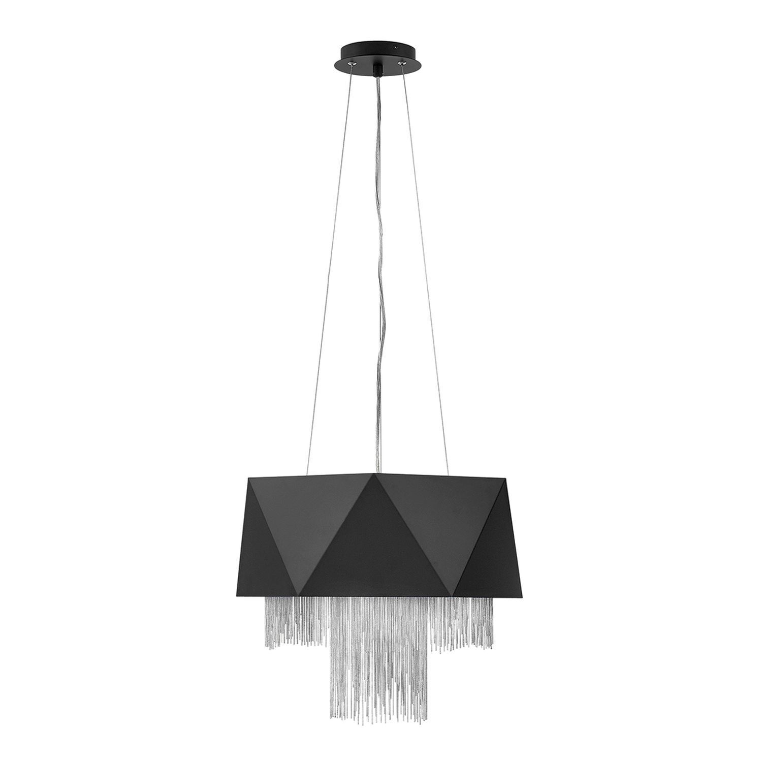 Lampe à suspendre Métal Noir Argent Design moderne VENINA