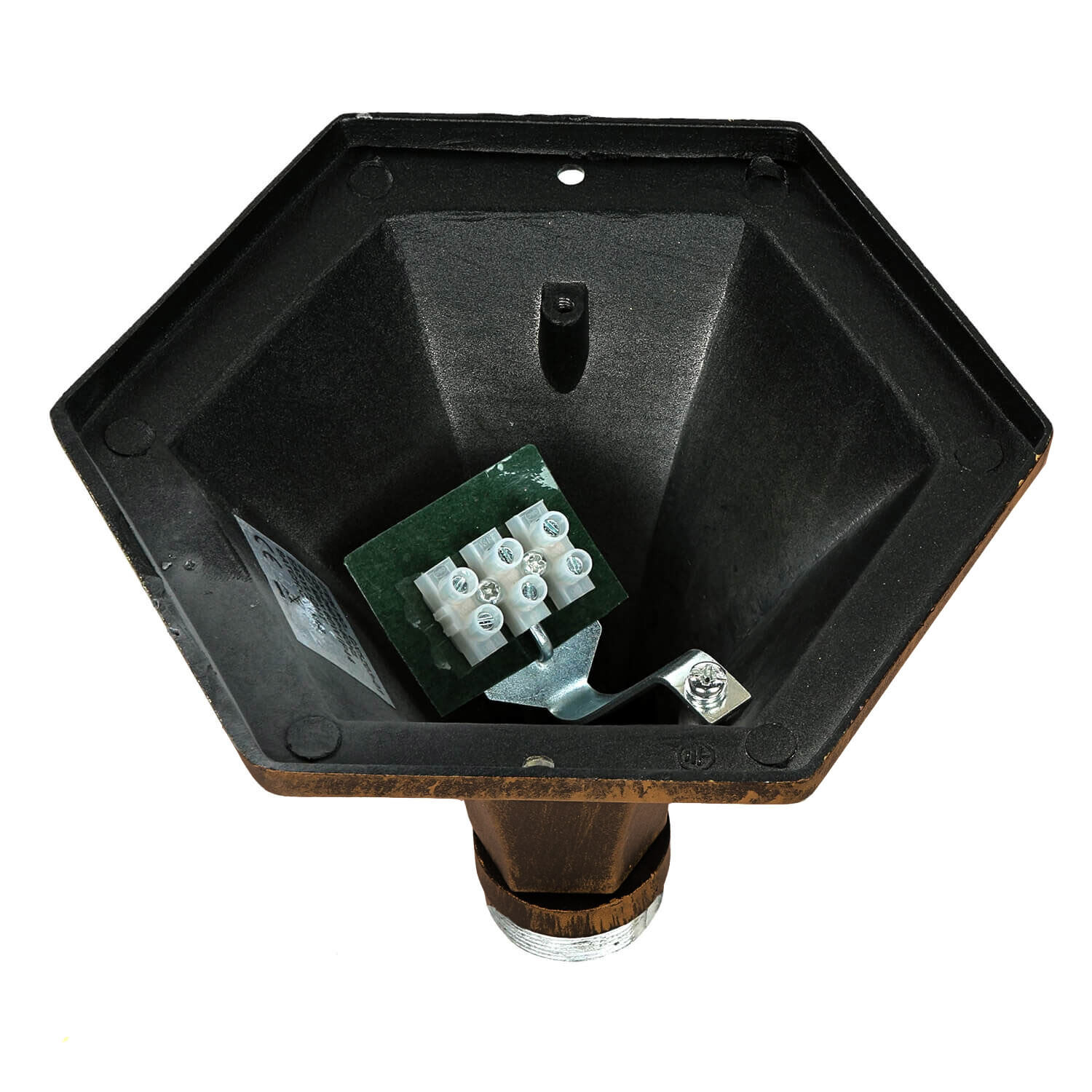 Lampe d'allée jardin E27 111 cm en or antique rustique